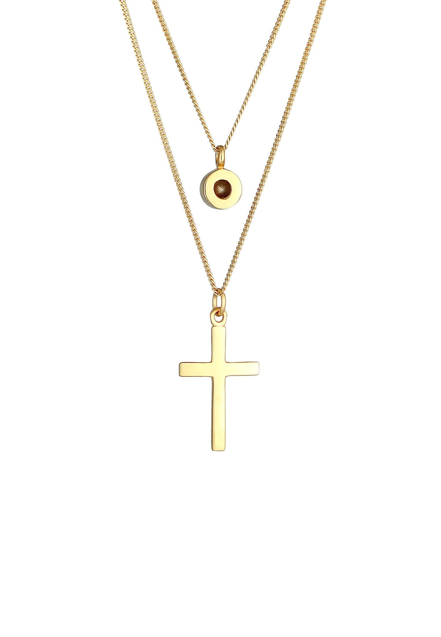 Elli Silberkette »Halskette Layer Kreuz 925 Silber, mit Kristallen von Swarovski®«