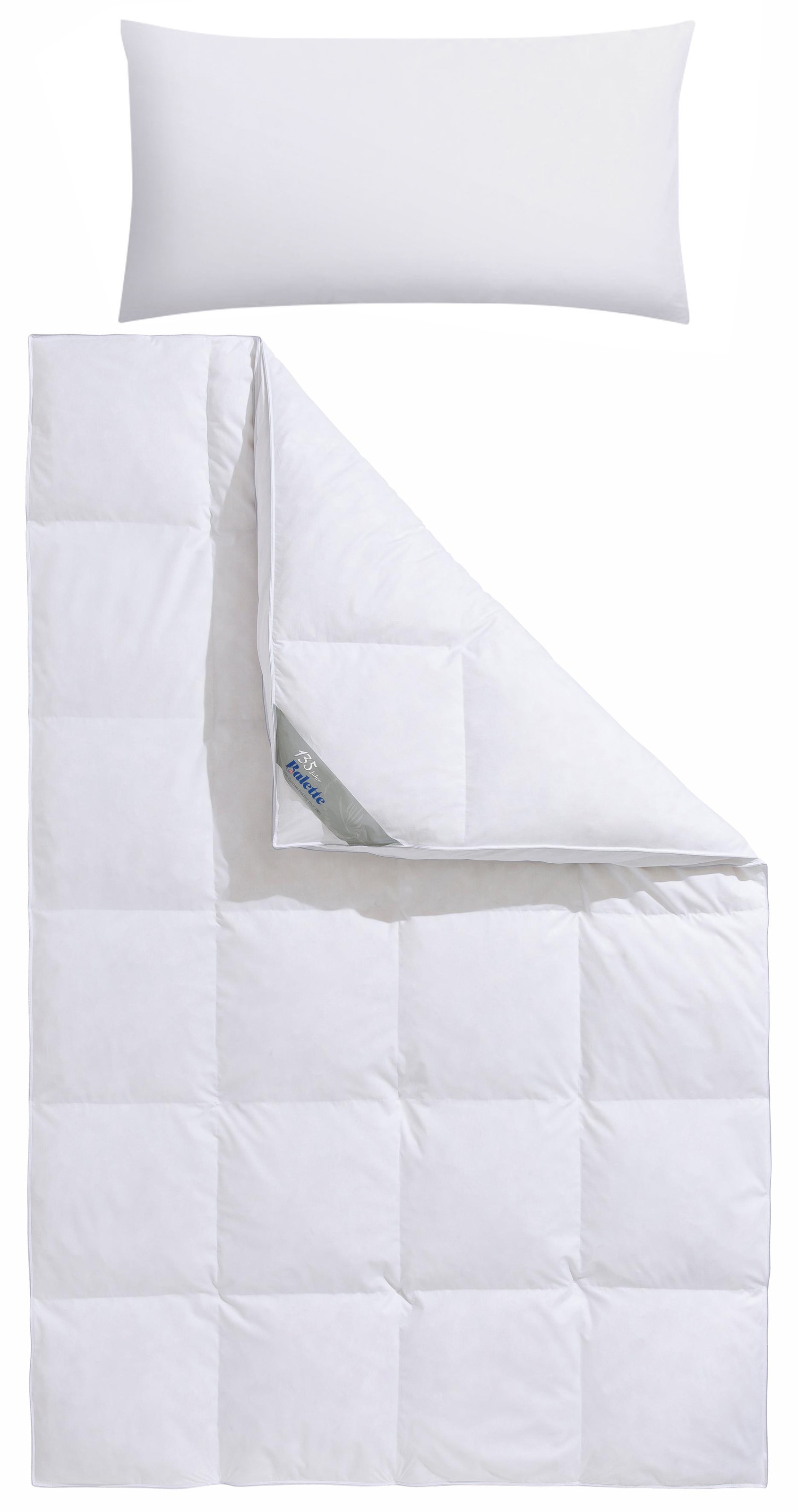Balette Daunenbettdecke + Kopfkissen »Lena« In zwei Wärmeklassen in weiß, Größe B/L: 40 cm x 80 cm Anzahl Teile 1
