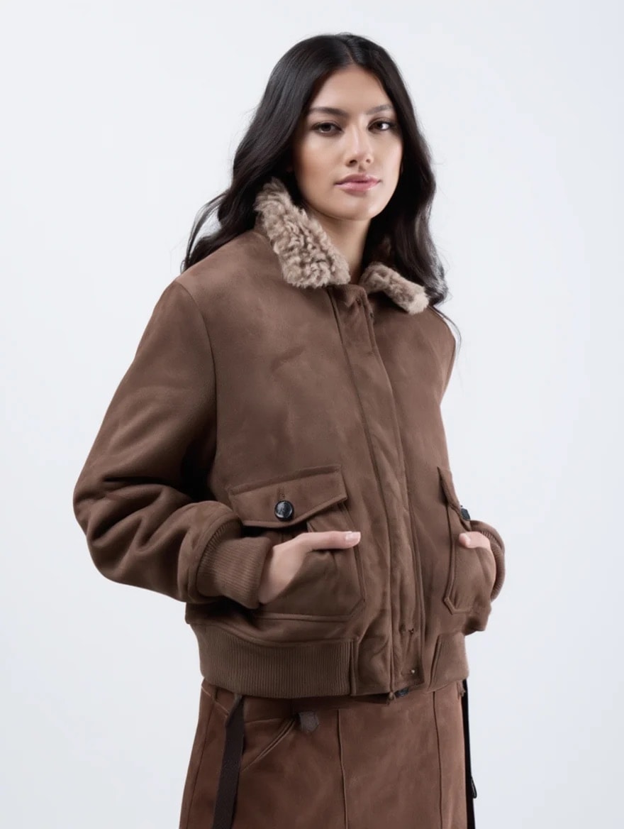 Zhrill Kurzblazer »BINE« Velourblouson mit Teddykragen / Reißverschluss