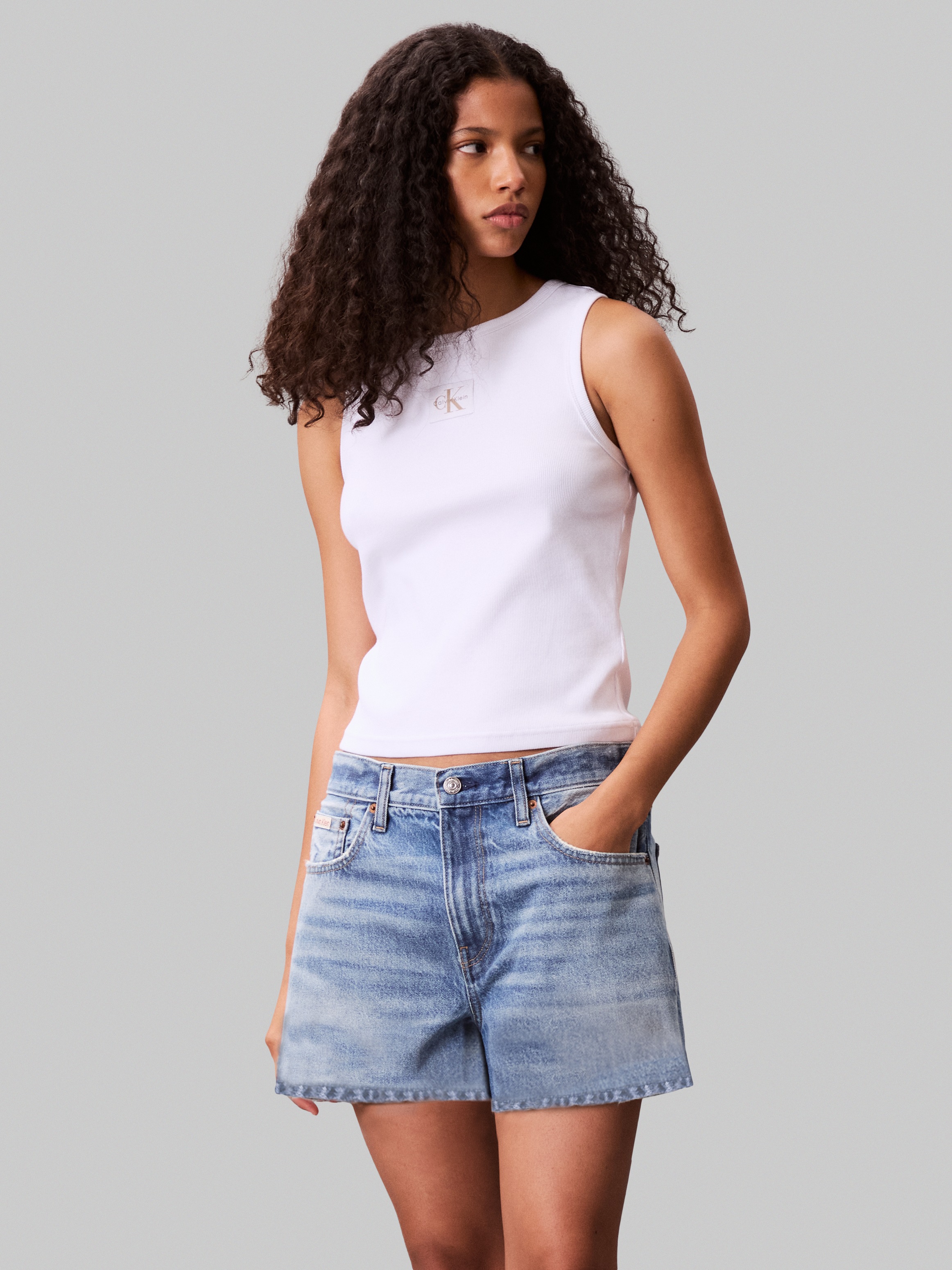 Calvin Klein Jeans Tanktop »A - WVN LBL 2X2 CTTN« Mit Rundhalsausschnitt