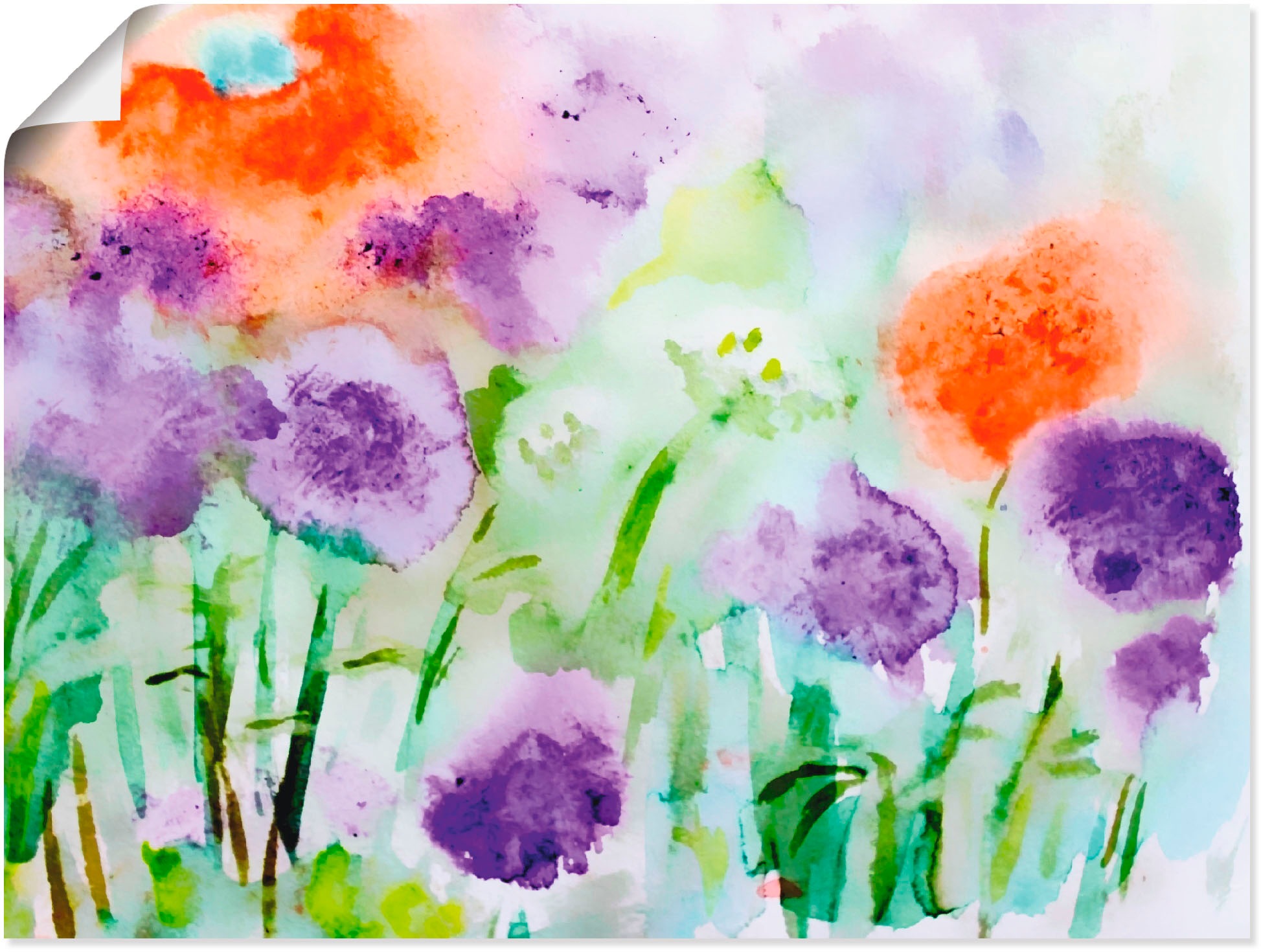Artland Wandbild »Wild blumen«, Blumen, (1 St.), in vielen Größen & Produktarten -Leinwandbild, Poster, Wandaufkleber / Wandtattoo auch für Badezimmer geeignet