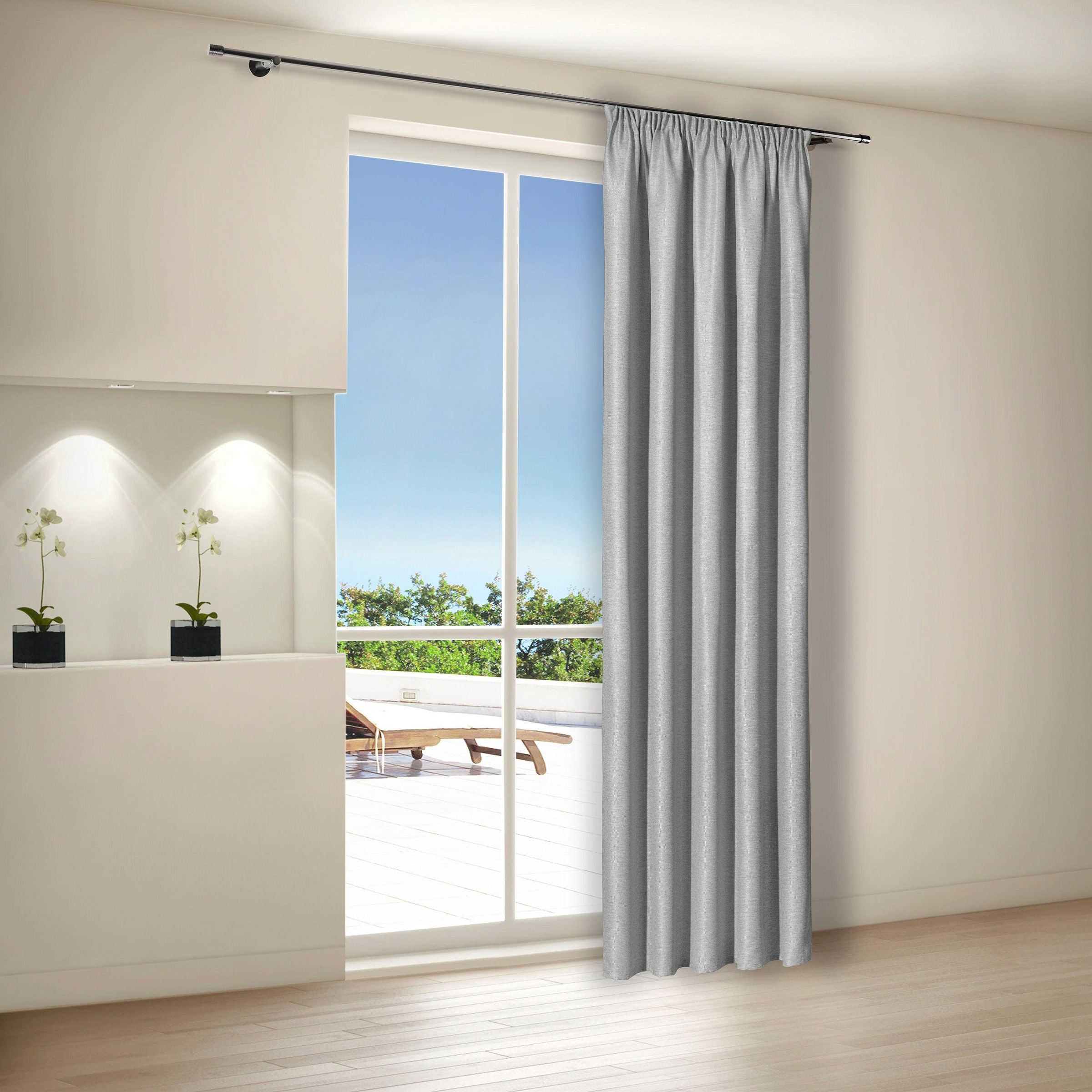 Gerster Vorhang »Hardy«, HxB: 245x140, Dekoschal mit Kräuselband, verdunkelnd