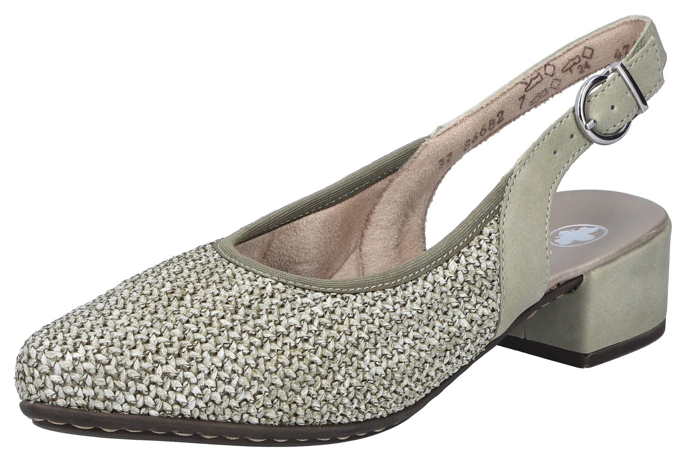 Rieker Slingsandale  Sommerschuh, Festtagsschuh, Blockabsatz, mit Riemchen