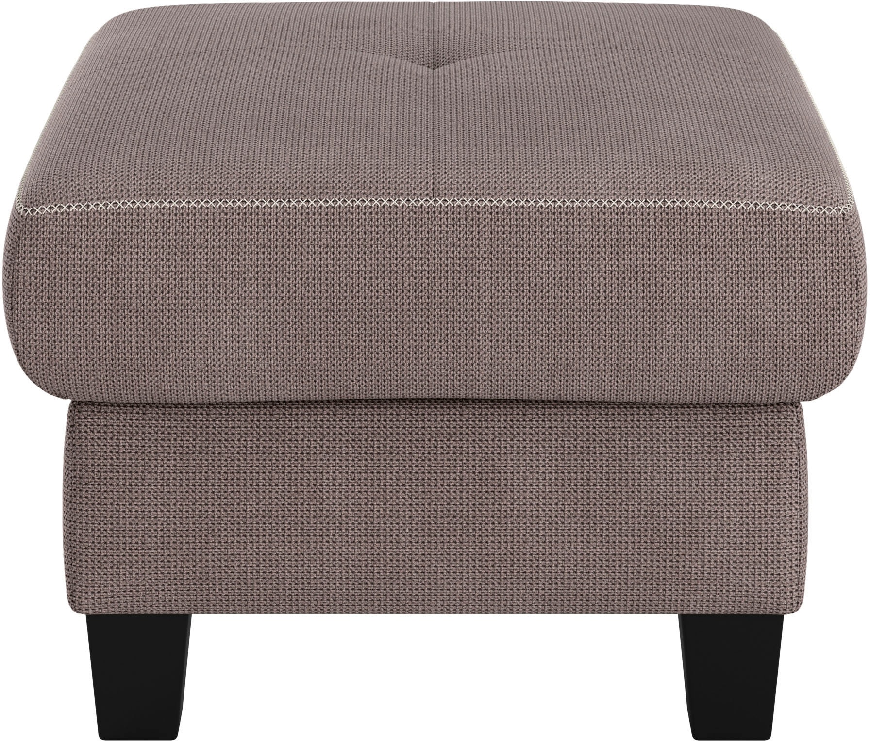 Places of Style Polsterhocker »Varese«, Kreuznaht in beige