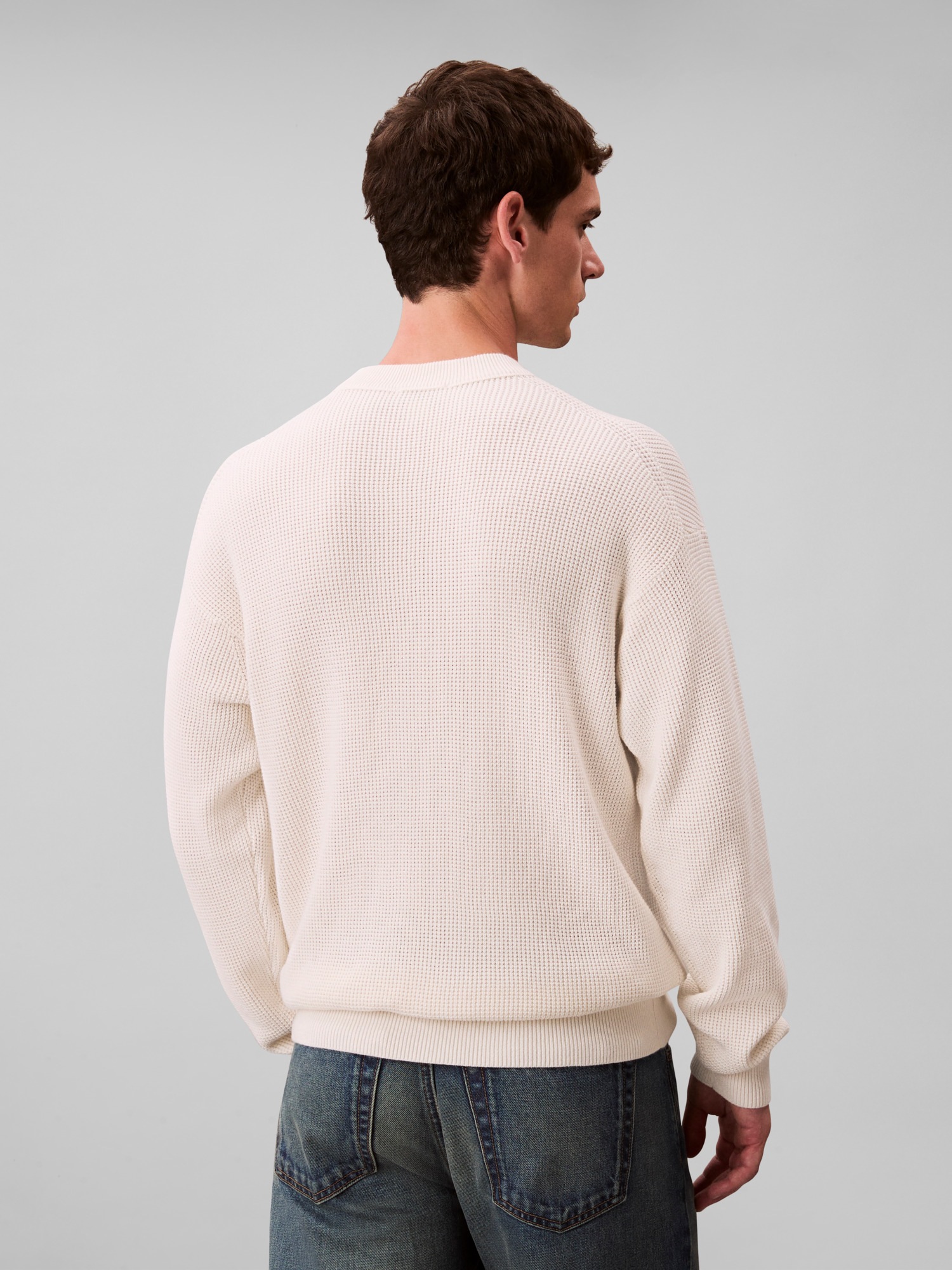 Calvin Klein Jeans Rundhalspullover »LS EZ COTTON WAFFLE CRWNK SWTR 9« Rundhalsausschnitt, regular fit