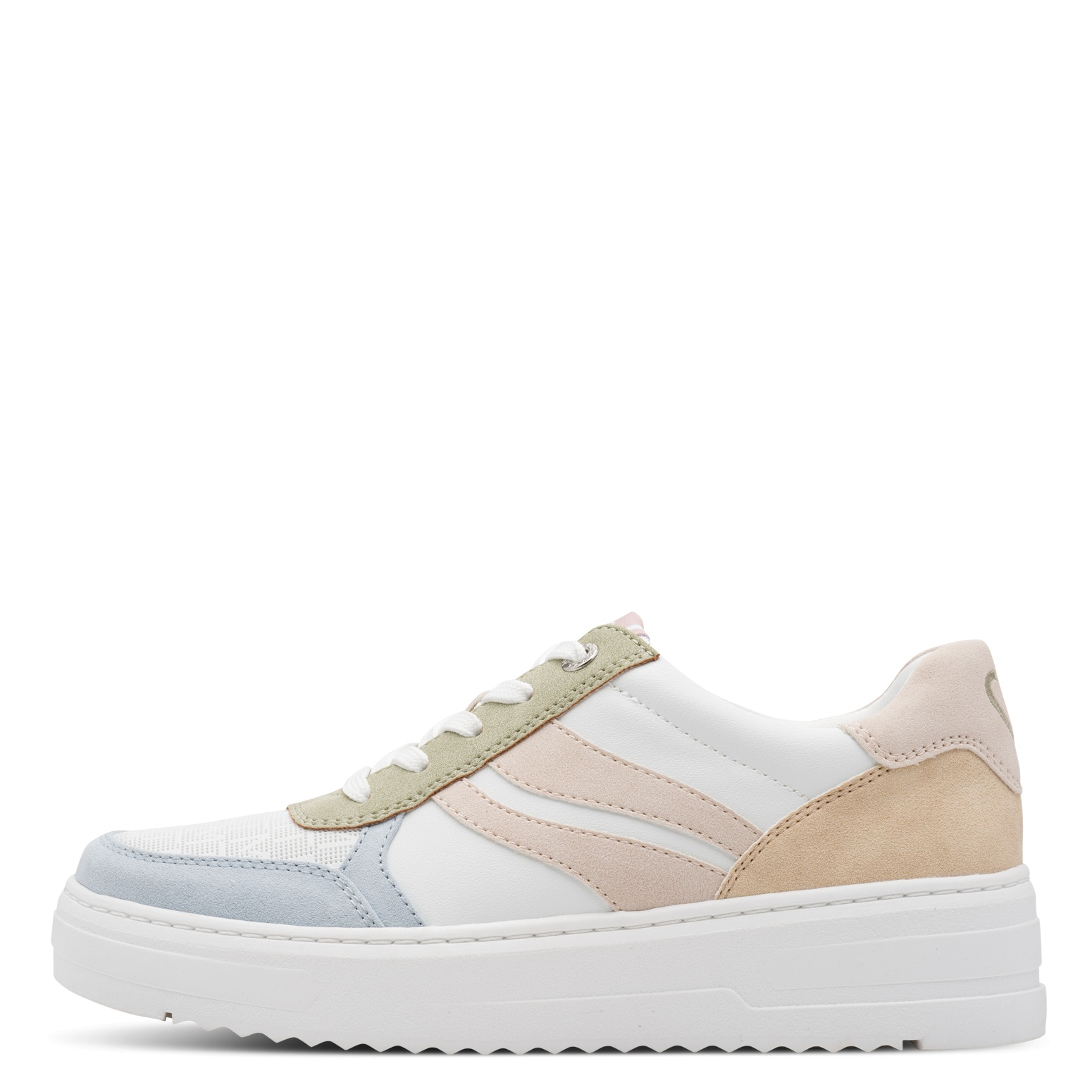 MARCO TOZZI Plateausneaker  , Freizeitschuh, Halbschuh, Schnürschuh mit farbigen Kontrastbesätzen