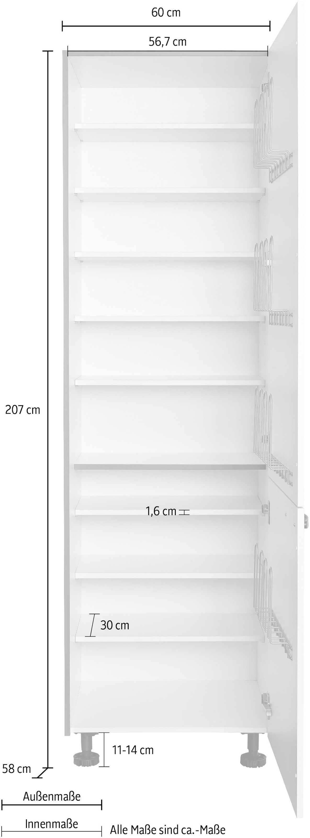 Express Küchen Schuhschrank »ARTA«, vormontiert