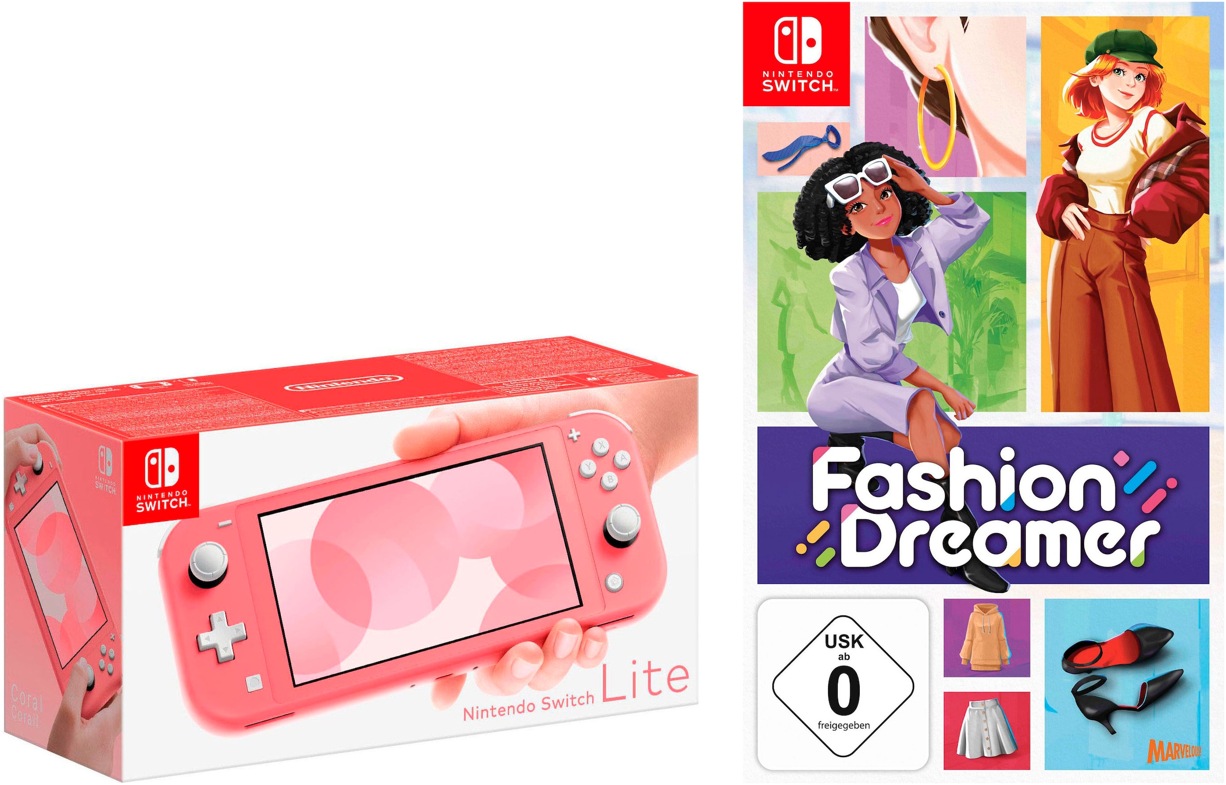 Nintendo Switch Spielekonsole »Lite + kostenloses Spiel "Fashion Dreamer"«