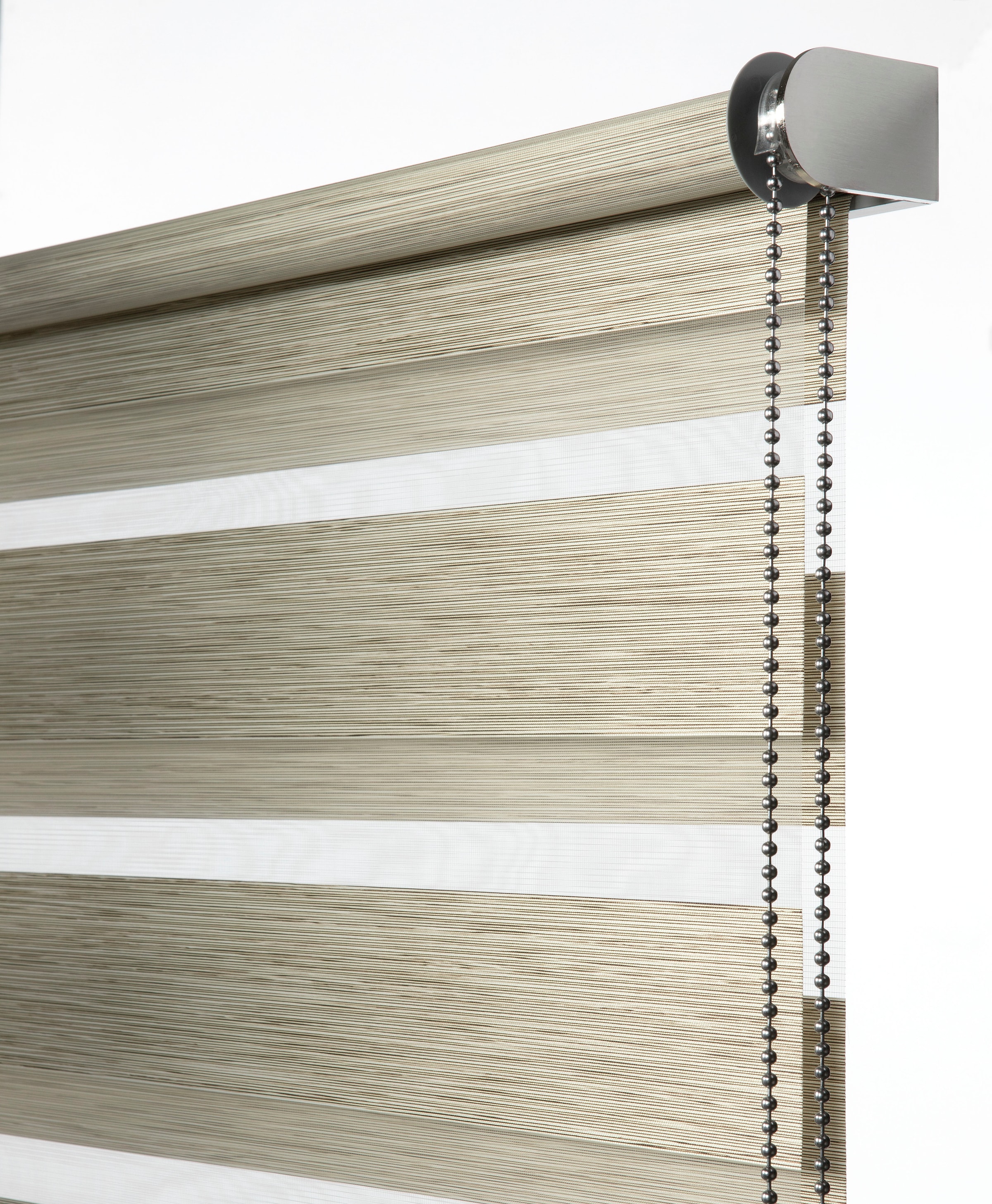 GARDINIA Doppelrollo »de luxe« halbtransparent Sichtschutz mit Bohren/ohne Bohren freihängend hochwertiges Gesamtkonzept mit silbernen Metallkomponenten