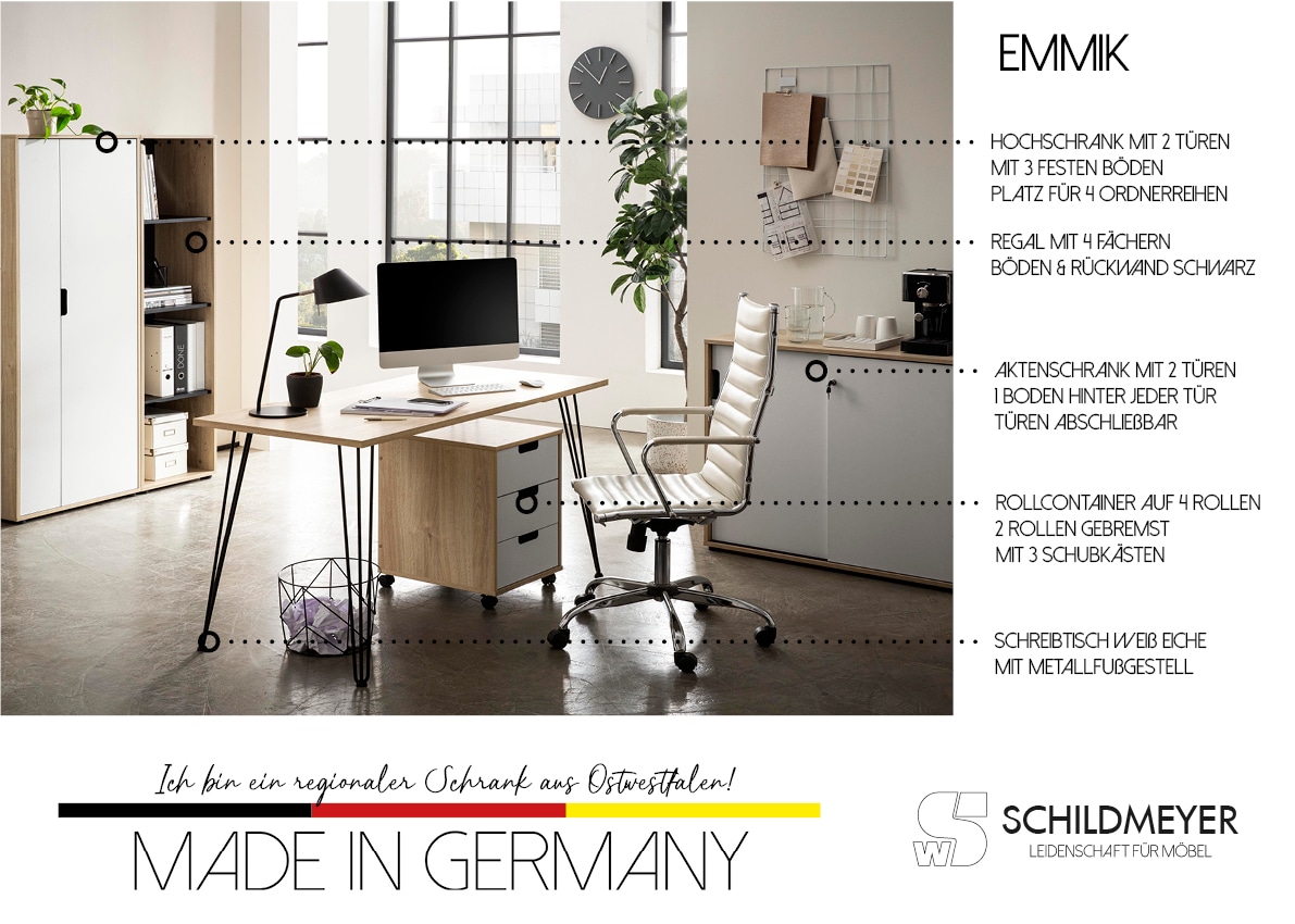 Schildmeyer Schiebetürenschrank »Emmik, Breite 100,1 cm, Türen abschließbar«, Made in Germany