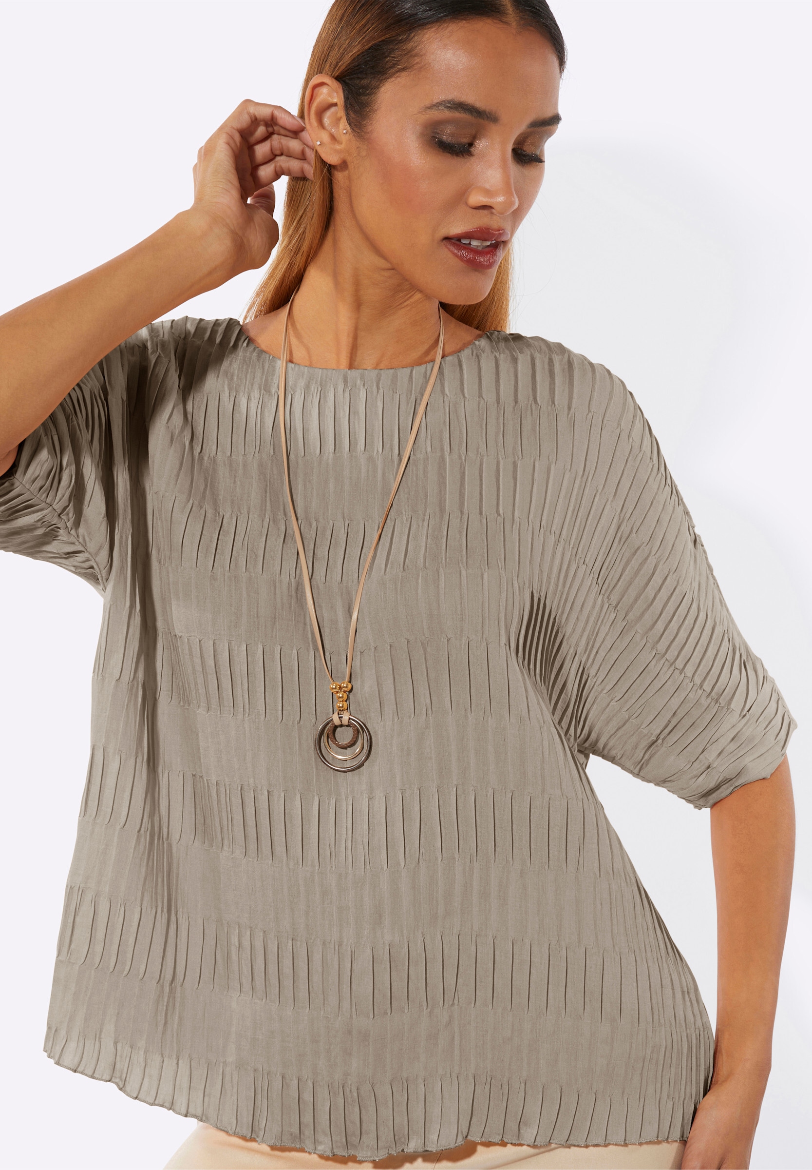 creation L Schlupfbluse »Bluse Schlupfbluse mit Fledermaus-Ärmeln«