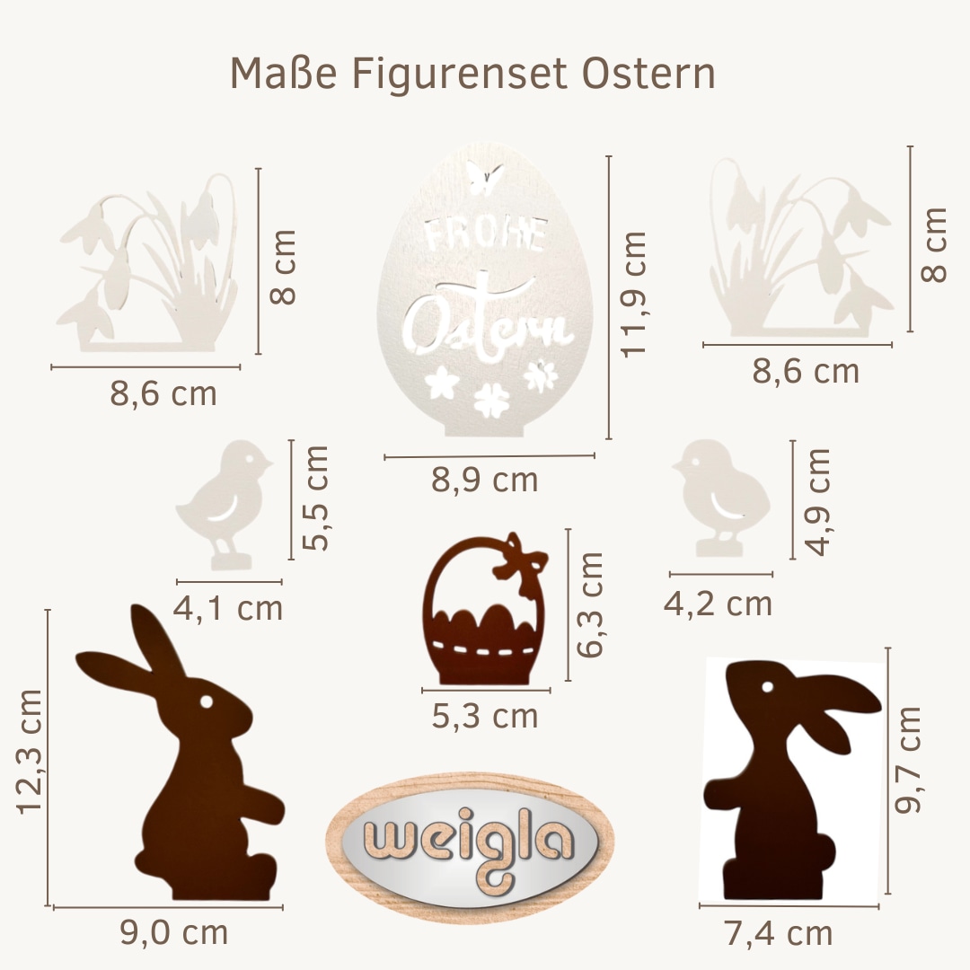 Weigla Dekofigur »Figurenset "Ostern" für WEIGLA Dekosockel, aus Holz« Erzgebirge garantiert, Deko für Ostern innen