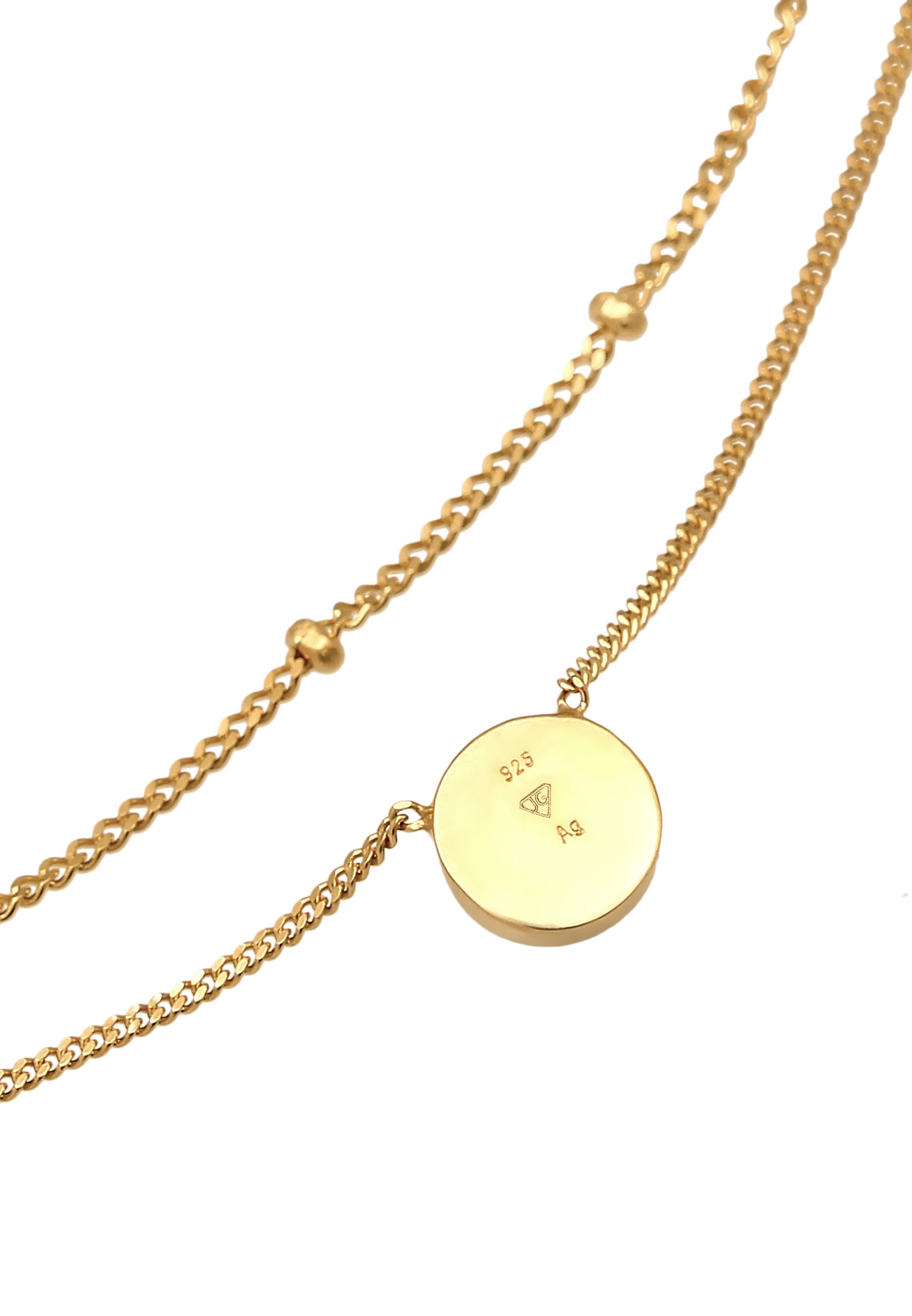 Elli Premium Silberkette »Halskette Choker Layer Achat Kugelkette 925 Silber«