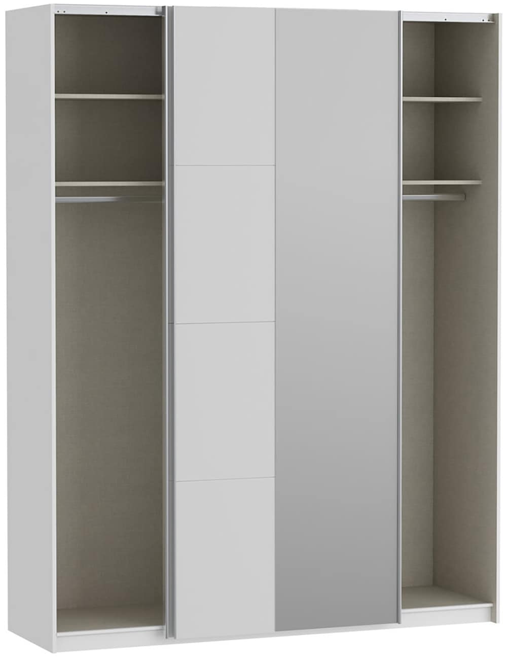 FORTE Schwebetürenschrank »Fittio. Made in Europe, 2 Schiebetüren, modernes Design«, Höhe 2,35 mtr, stehende Montage, Spiegel