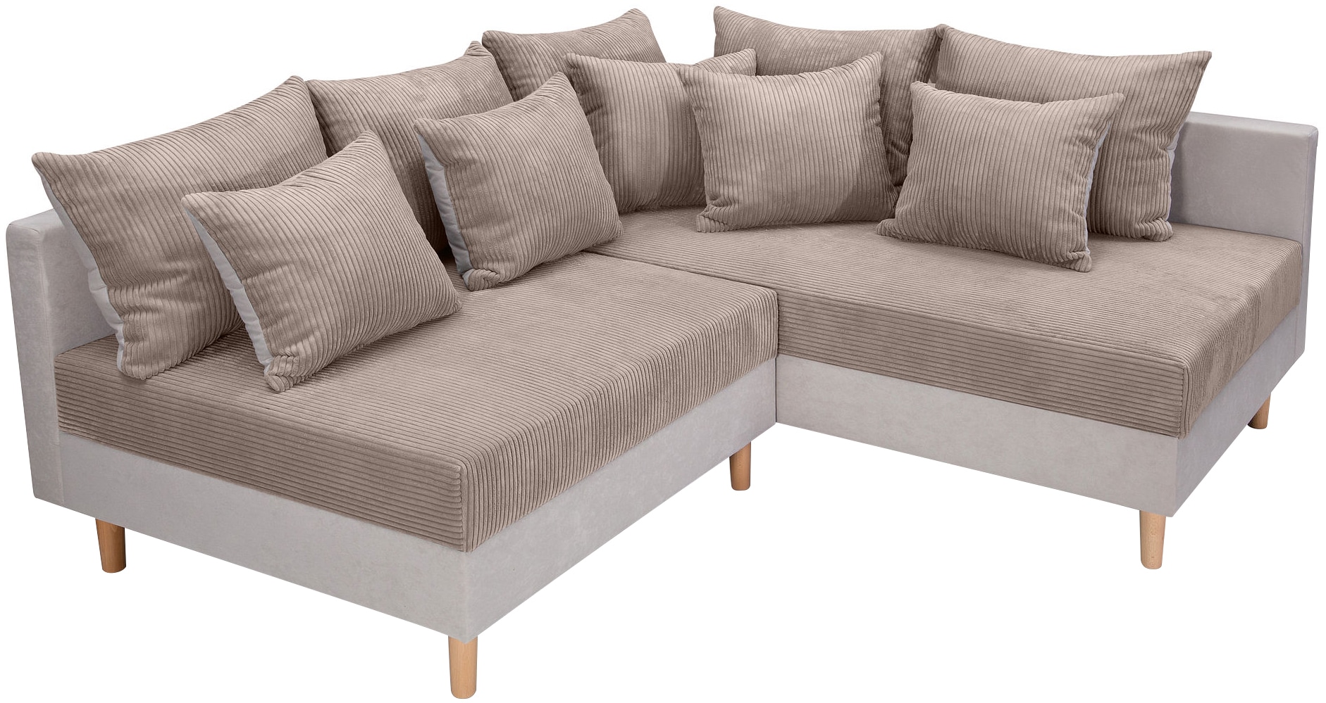 COLLECTION AB Ecksofa »L-Form«, Ecksofa,Ottomane rechte Seite montierbar,Komfortablen bonnelfederkern