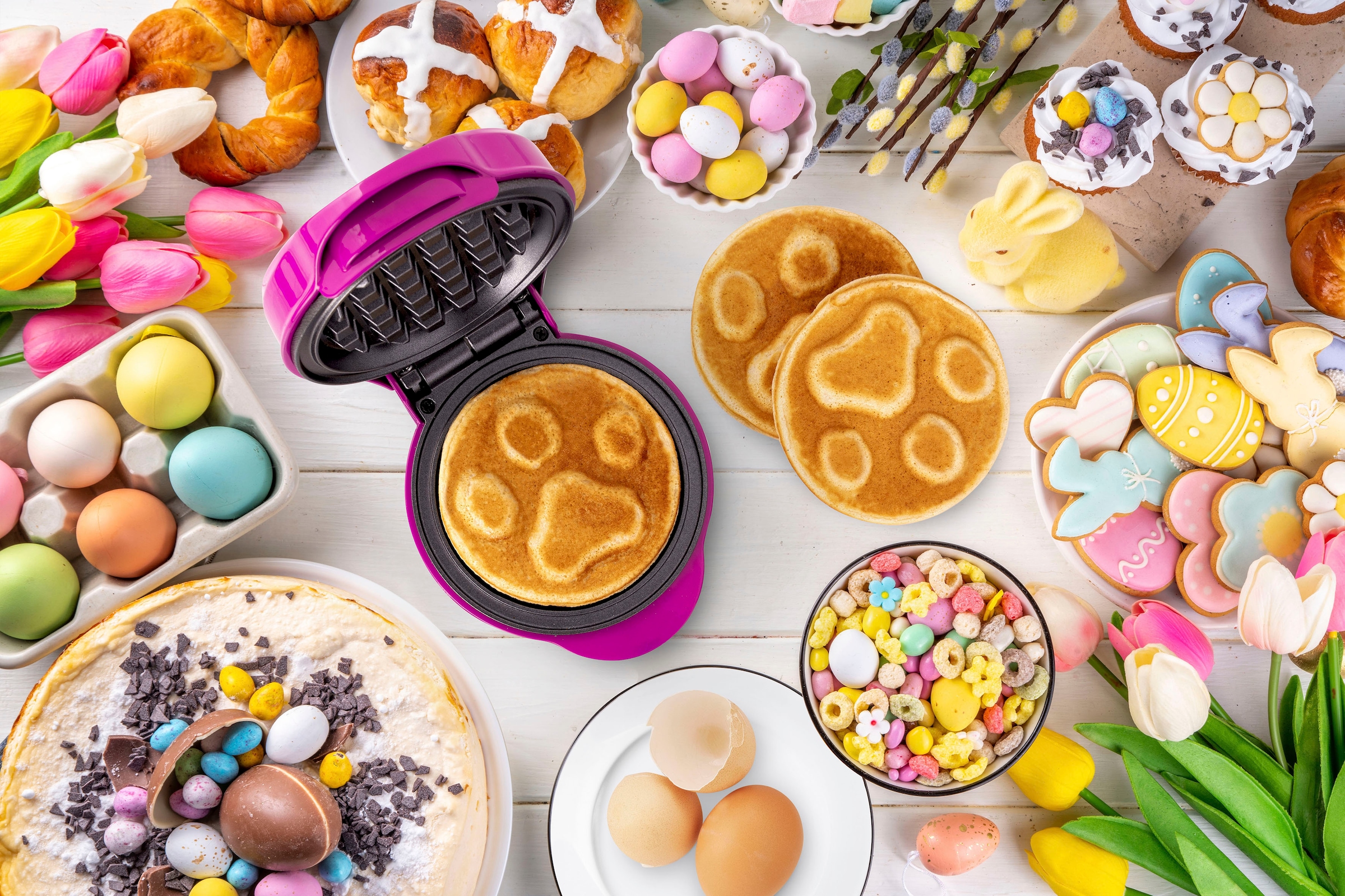 bestron Waffeleisen »Paw Patrol APP500P«, inkl. Backampel, Waffelgröße: Ø 10cm, Rosa