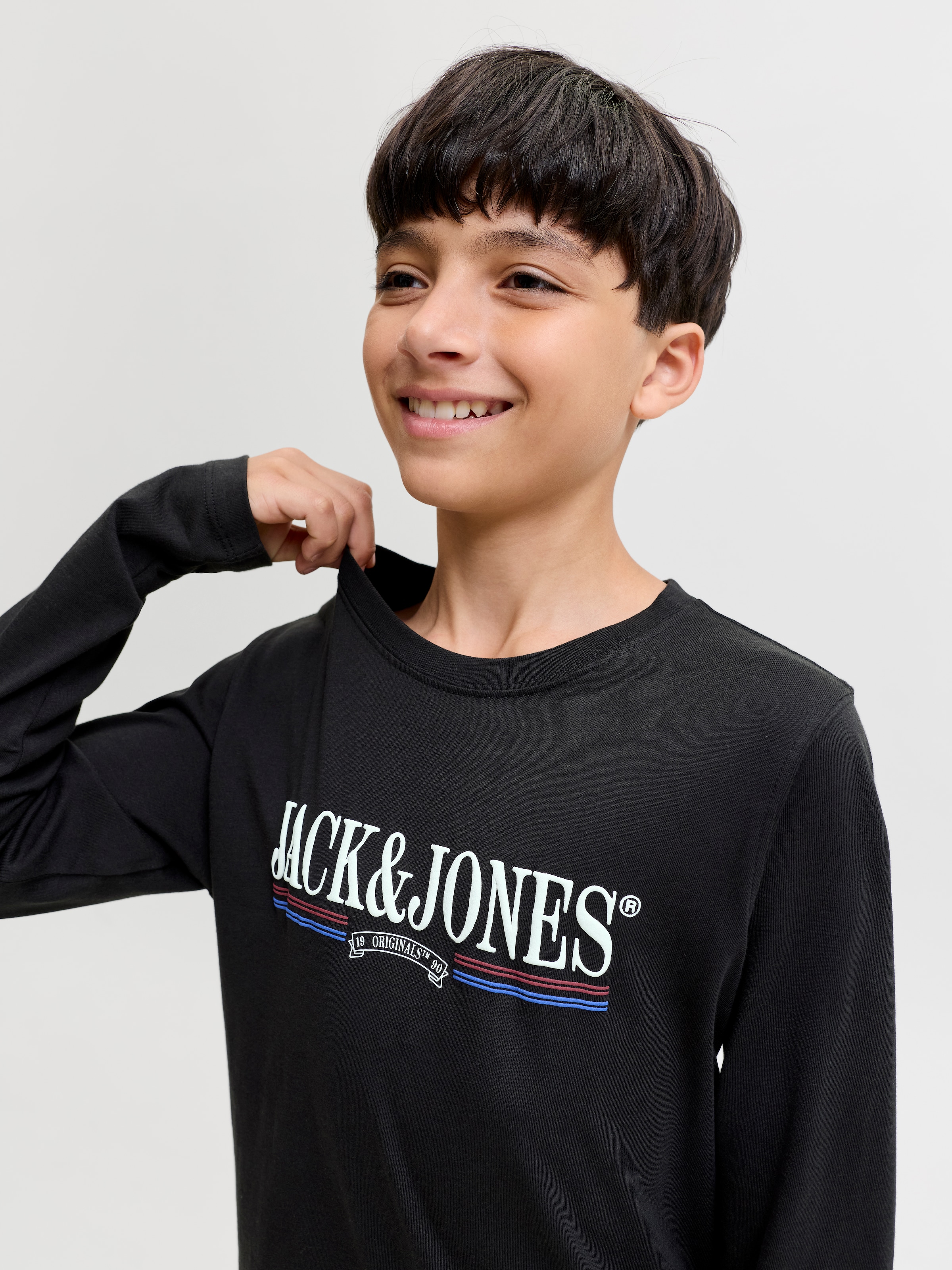Jack & Jones Junior Langarmshirt »JORFREDERIKSBERG GRAPHIC BOX TEE LS JNR« Baumwolle, regular fit
