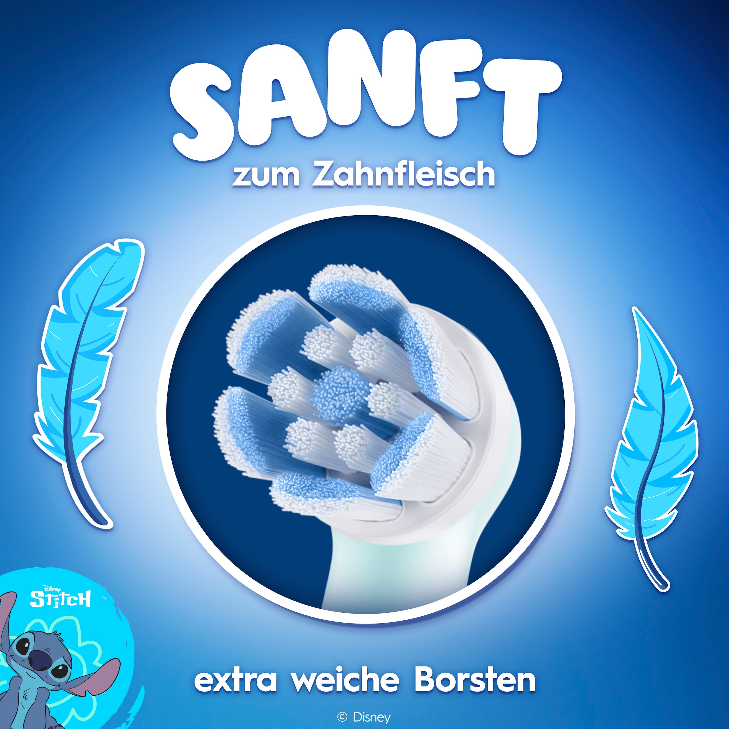 Oral-B Aufsteckbürsten »iO Kids 6+ Disney Stitch« Sanft zu wackeligen Zähnen & Zahnfleisch, ab 6 Jahren