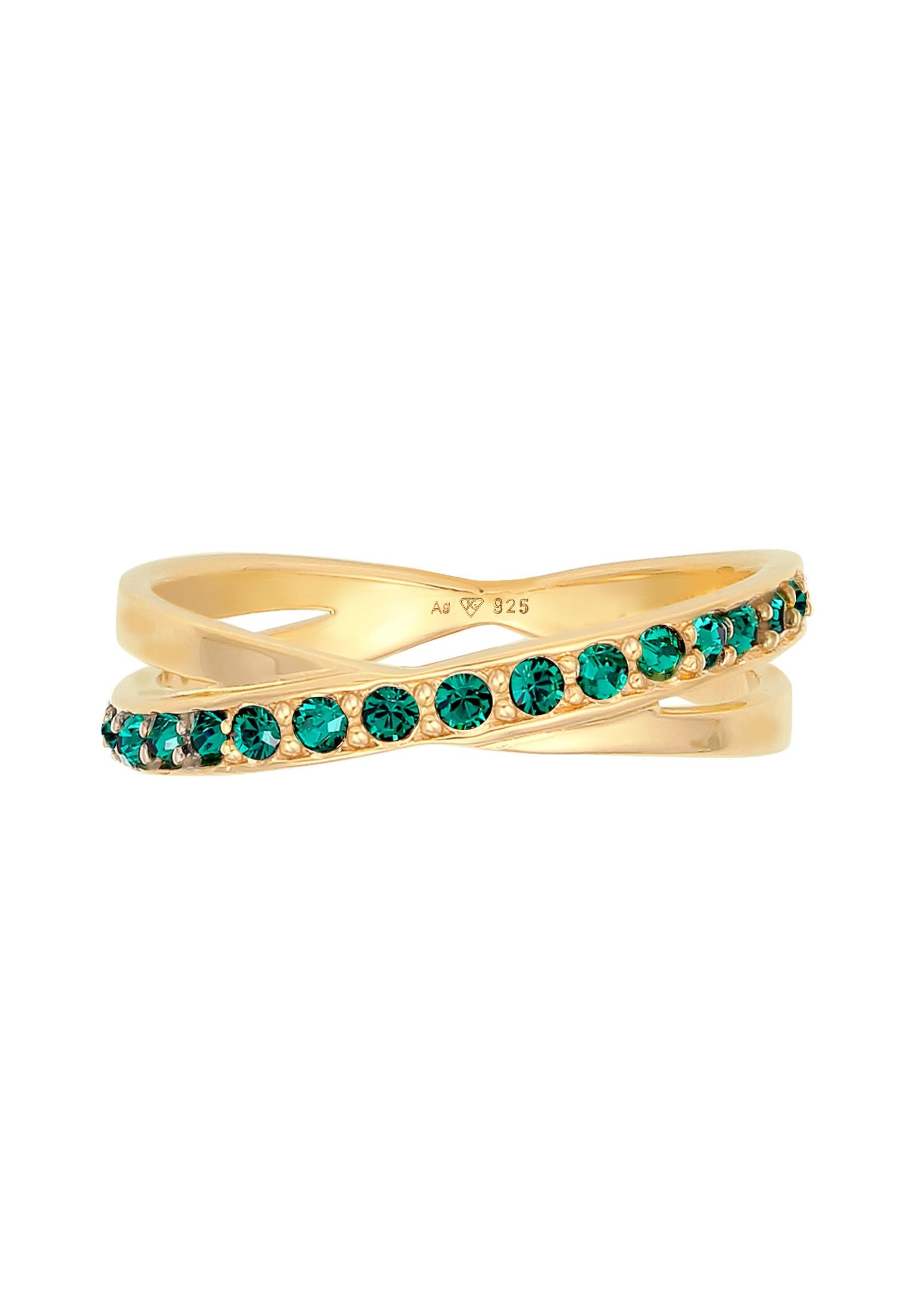 Elli Silberring »Ring Eleganter Wickelring Kristalle 925 Silber«