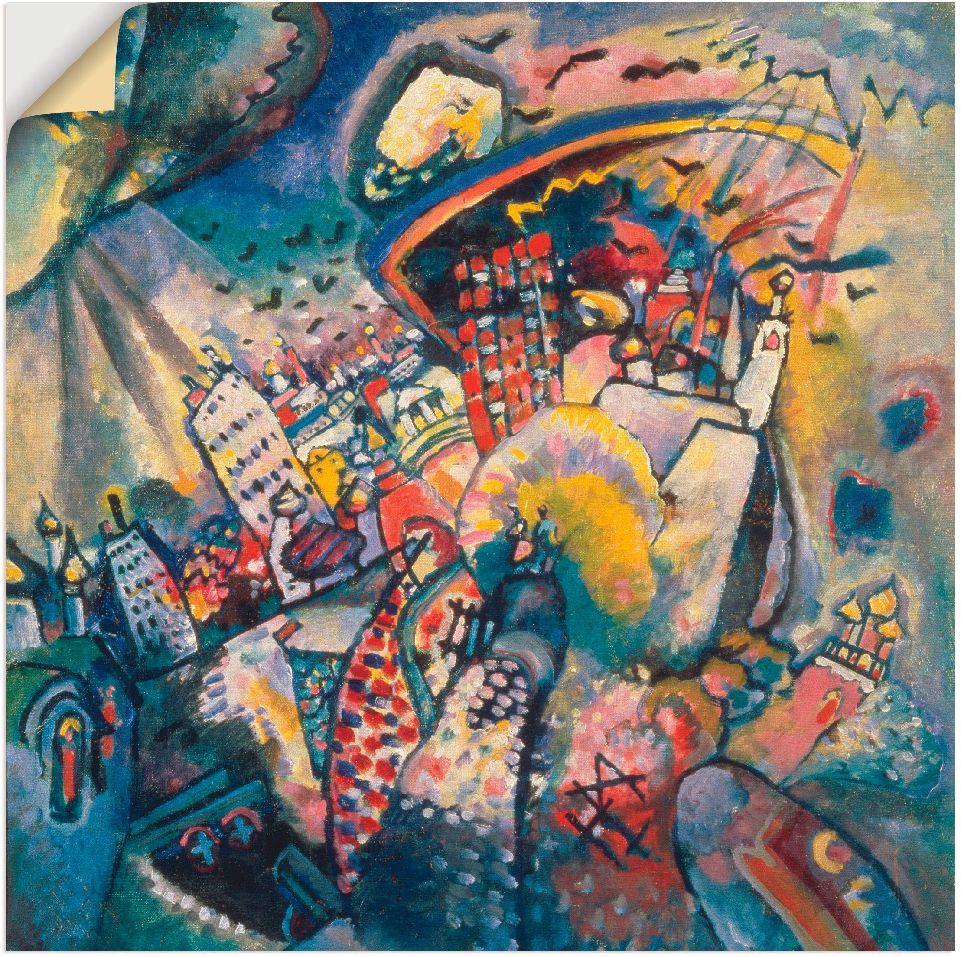 Artland Wandbild »Der rote Platz in Moskau«, Gegenstandslos, (1 St.), in vielen Größen & Produktarten -Leinwandbild, Poster, Wandaufkleber / Wandtattoo auch für Badezimmer geeignet