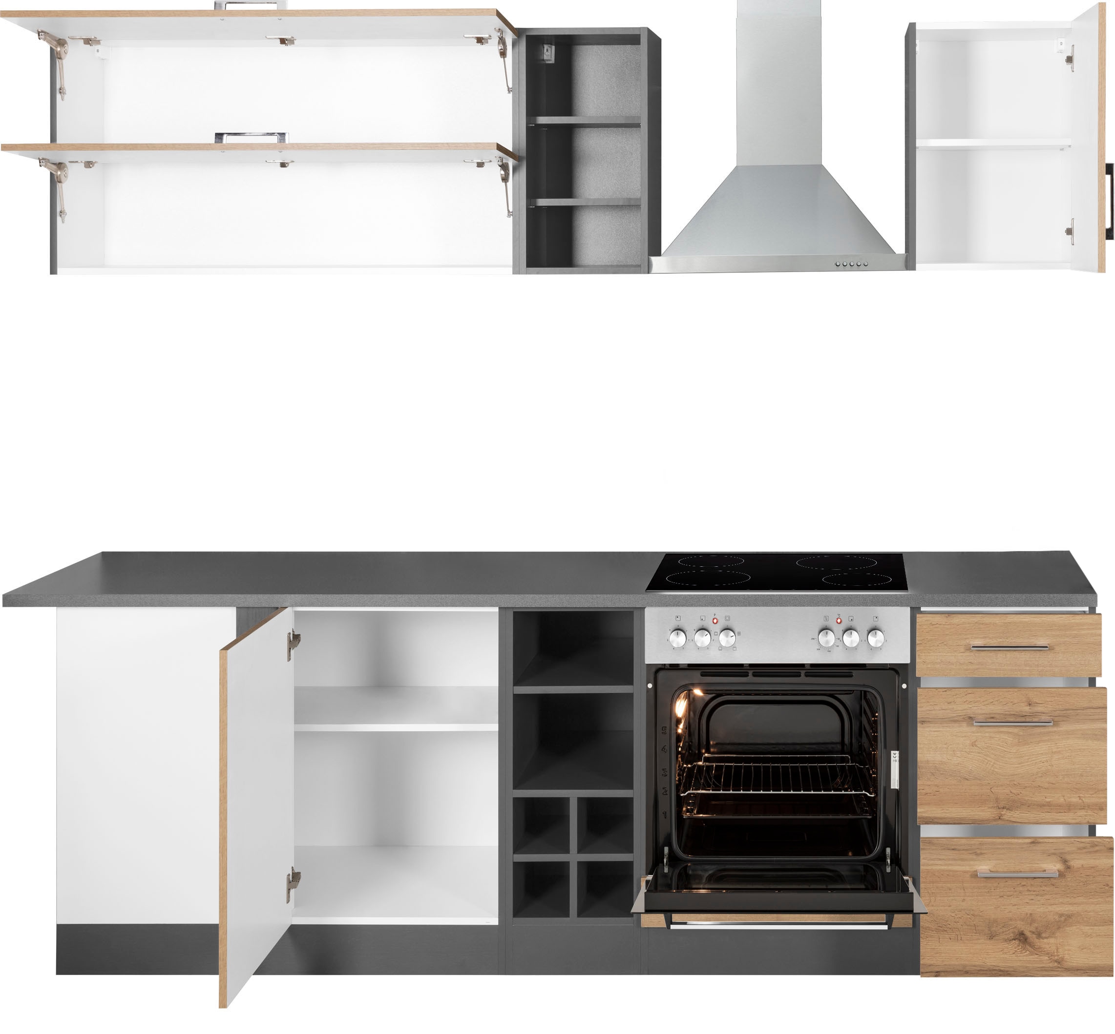 KOCHSTATION Winkelküche »KS-Colmar« ohne E-Geräte, Stellbreite 210/240 cm