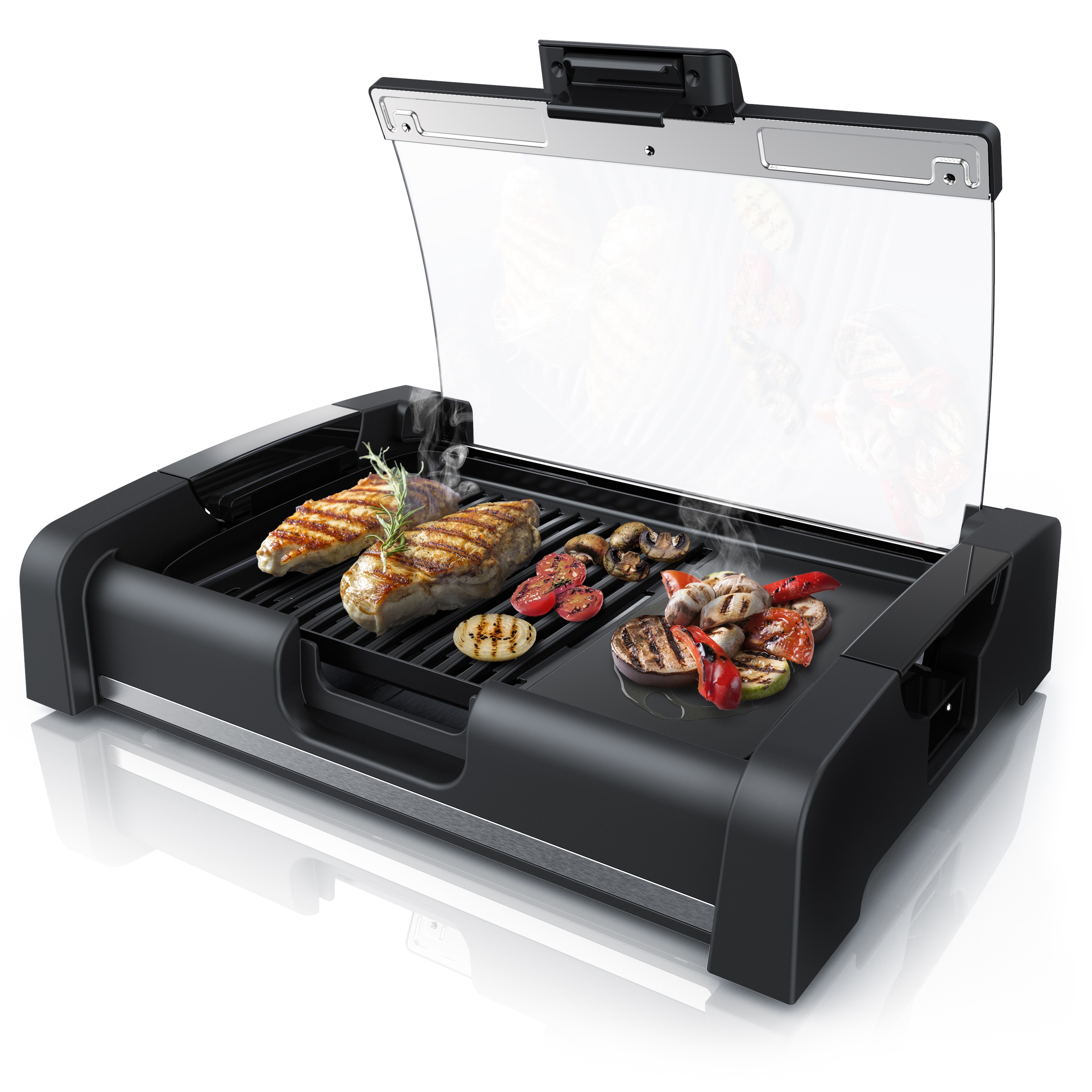 Gourmet Tischgrill mit Glasabdeckung »Elektrogrill 1650W«