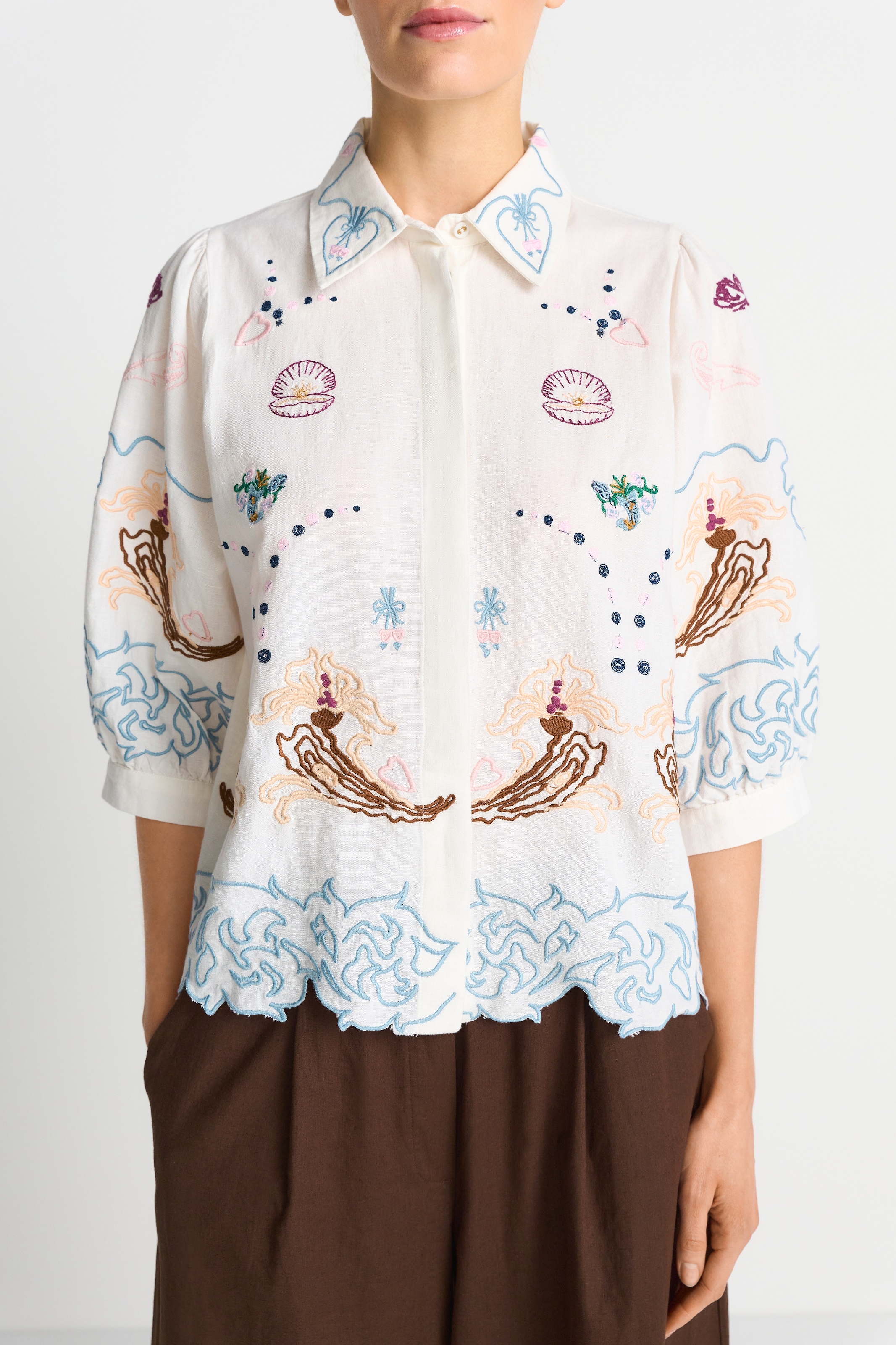 RICHROYAL Klassische Bluse Regular fit mit Stickereien