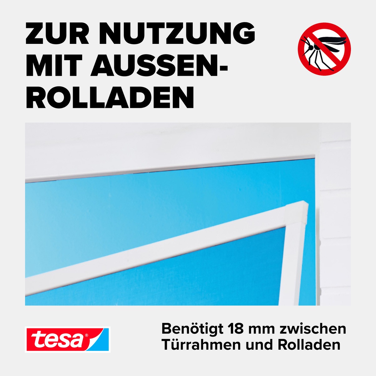 tesa Insektenschutz-Tür »Insect Stop Falt Adapter für ALU Comfort Fliegengitter - Adapter-Set«, zur Montage von Insektenschutz an Balkontür / Terrassentür