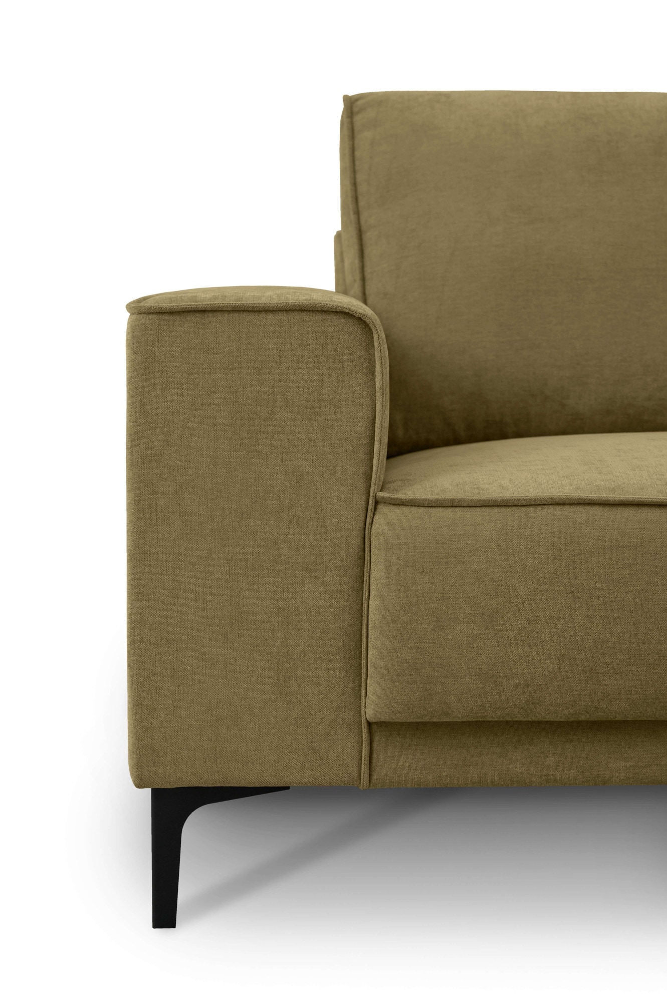 Places of Style Ecksofa »Polsterecke Oland, Struktur, Flachgewebe, Luxus-Microfaser, Boucle«, L-Form, 280 cm, Wellenunterfederung, Skandi-Design, Metallfüße