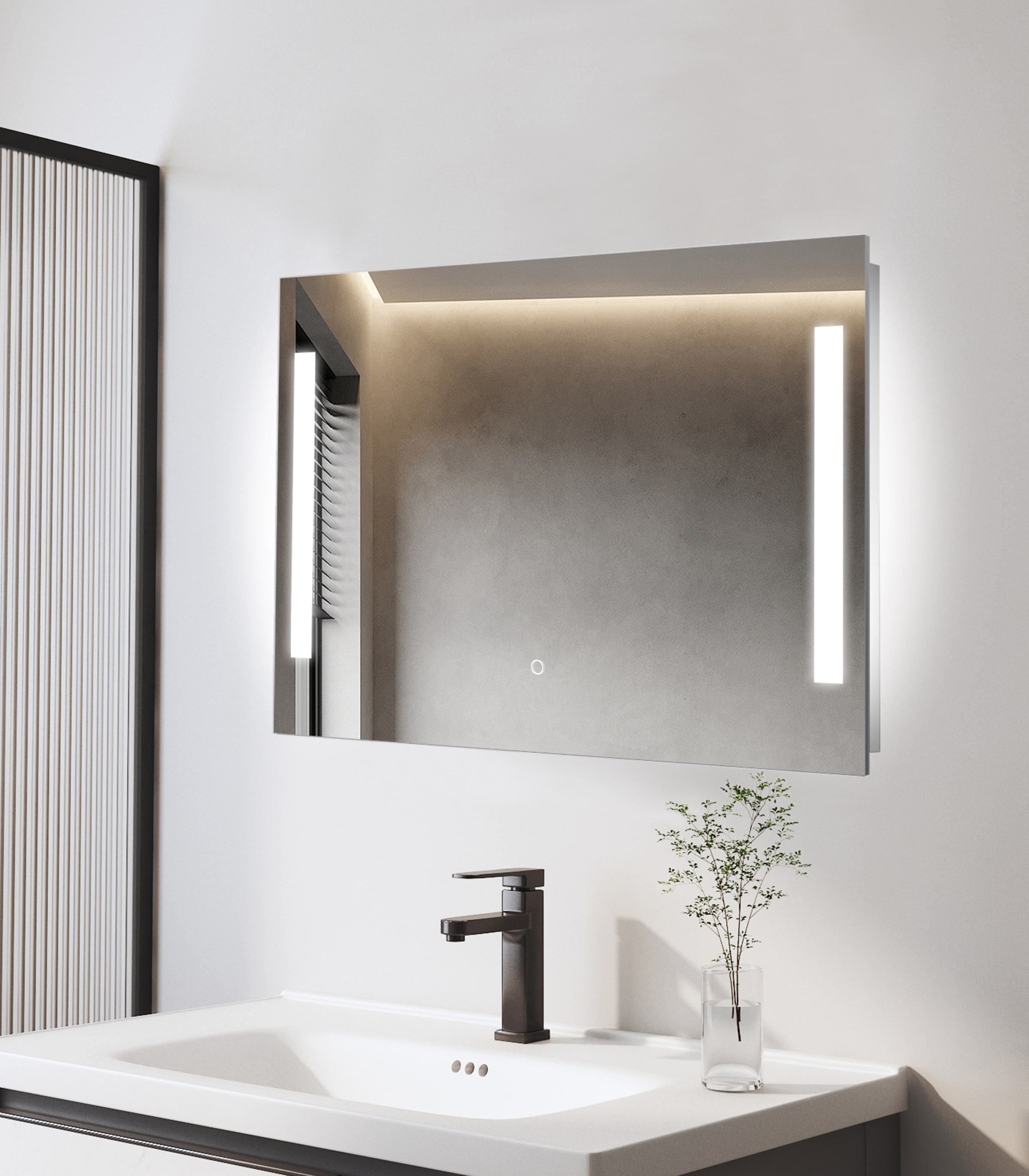 welltime LED-Lichtspiegel »Plaza« mit Lichtfarbenwechsler und Dimmschalter, in verschiedenen Größen