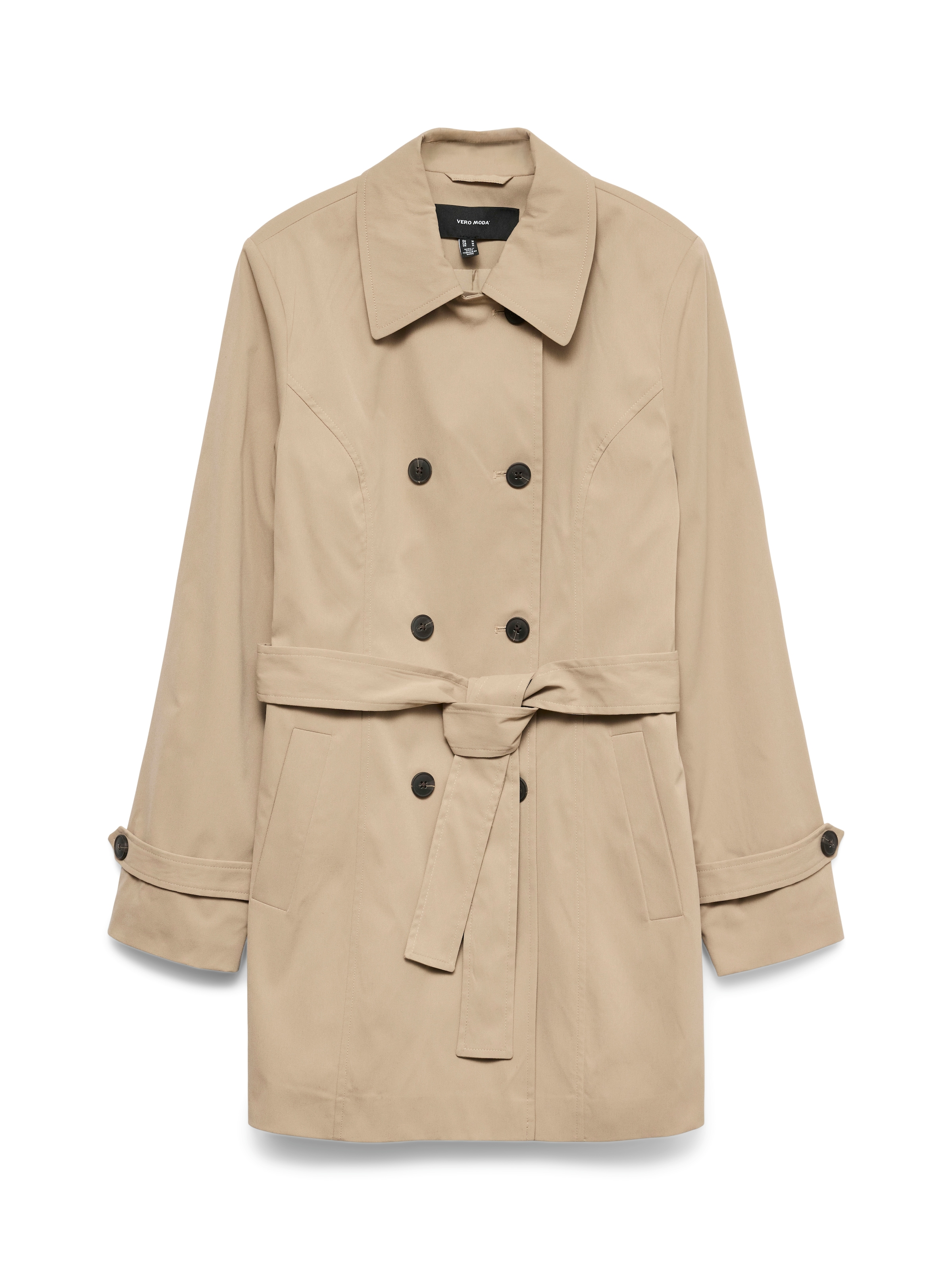 Vero Moda Trenchcoat »VMCHELSEA OLIVIA TRENCHCOAT NOOS« kurzer 2-Reiher mit abnehmbarem Bindegürtel