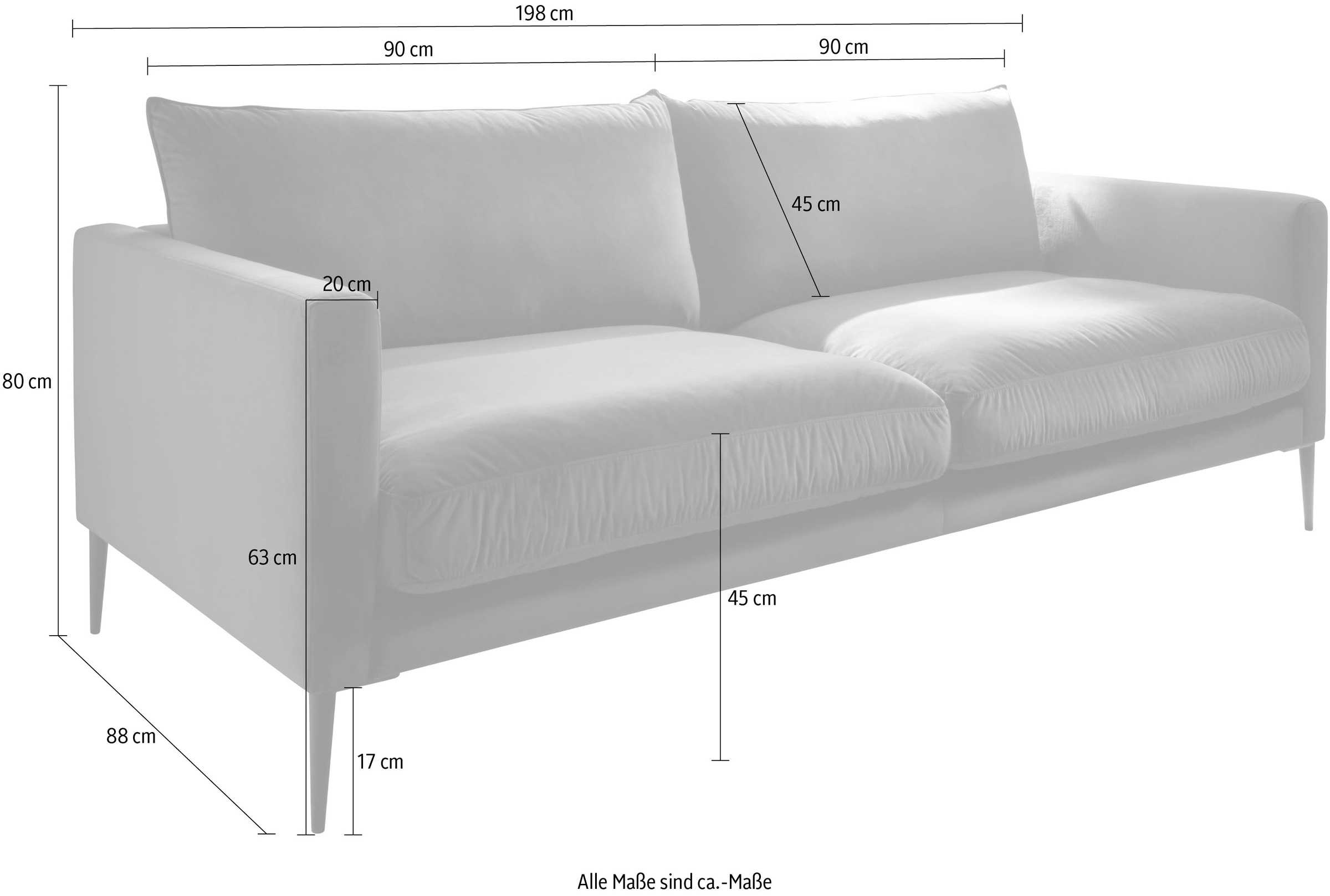 Trends by HG 3-Sitzer »Svea«, mit Metallfuß, frei im Raum stellbar OTTO  Online Shop
