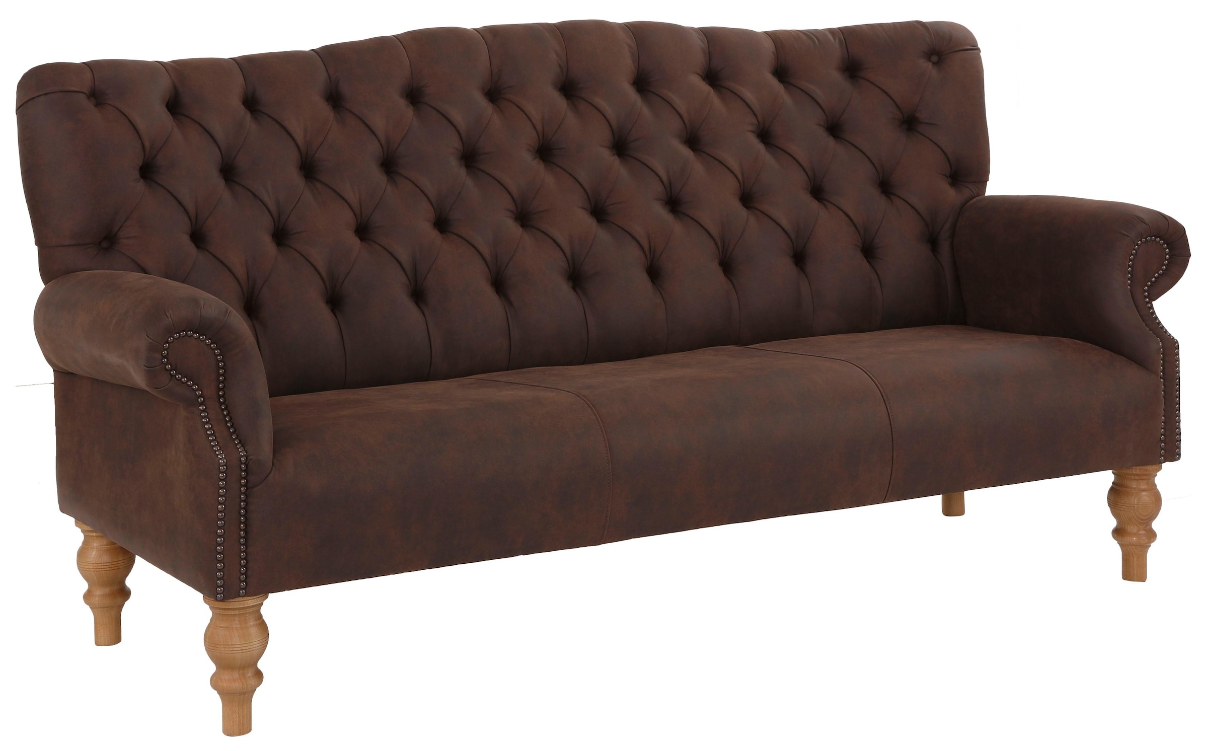 Home affaire Chesterfield-Sofa »Lord«, mit echter Chesterfield-Knopfheftung und Ziernägeln