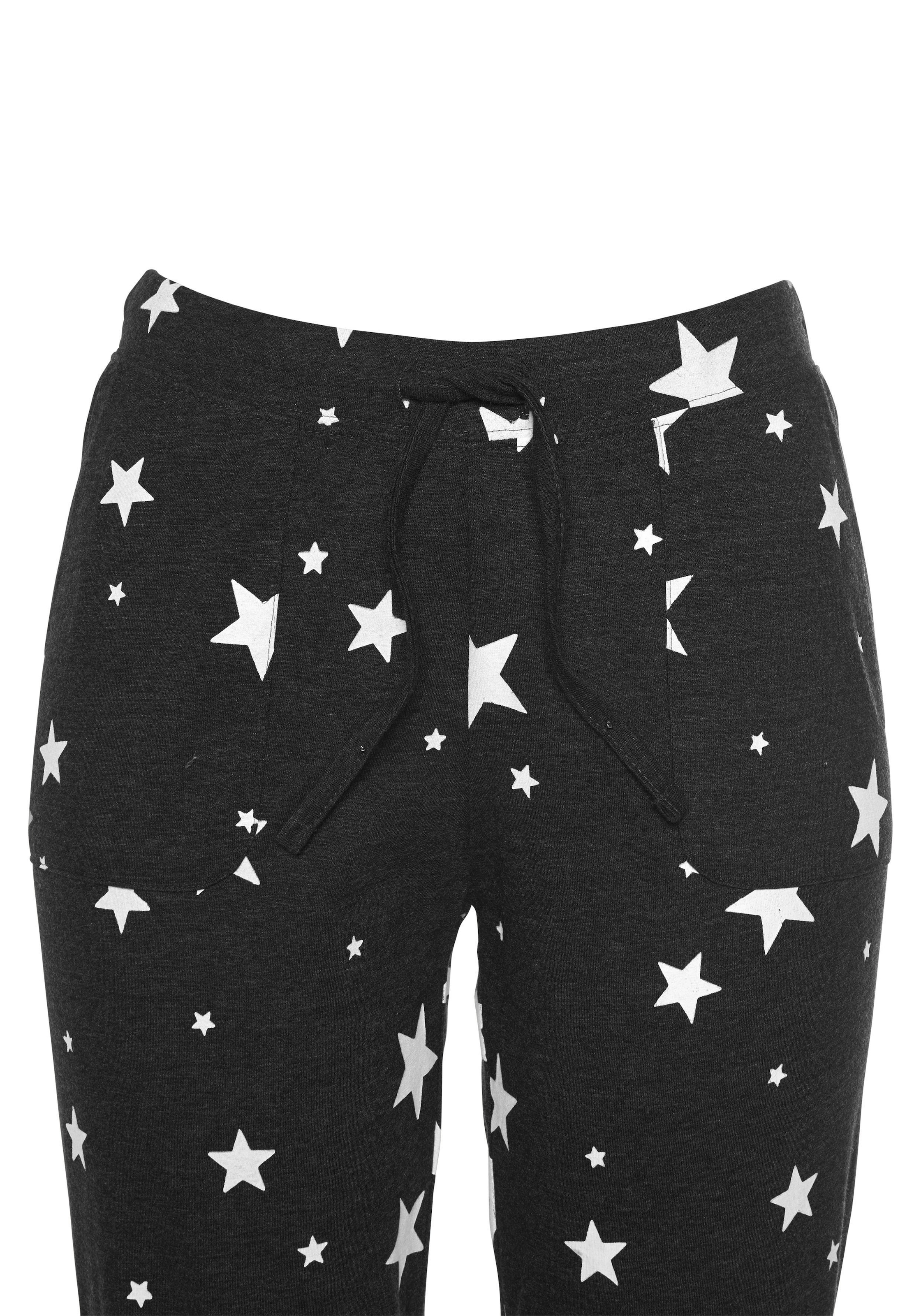 Vivance Dreams Pyjama, (2 tlg.), mit Sternedruck