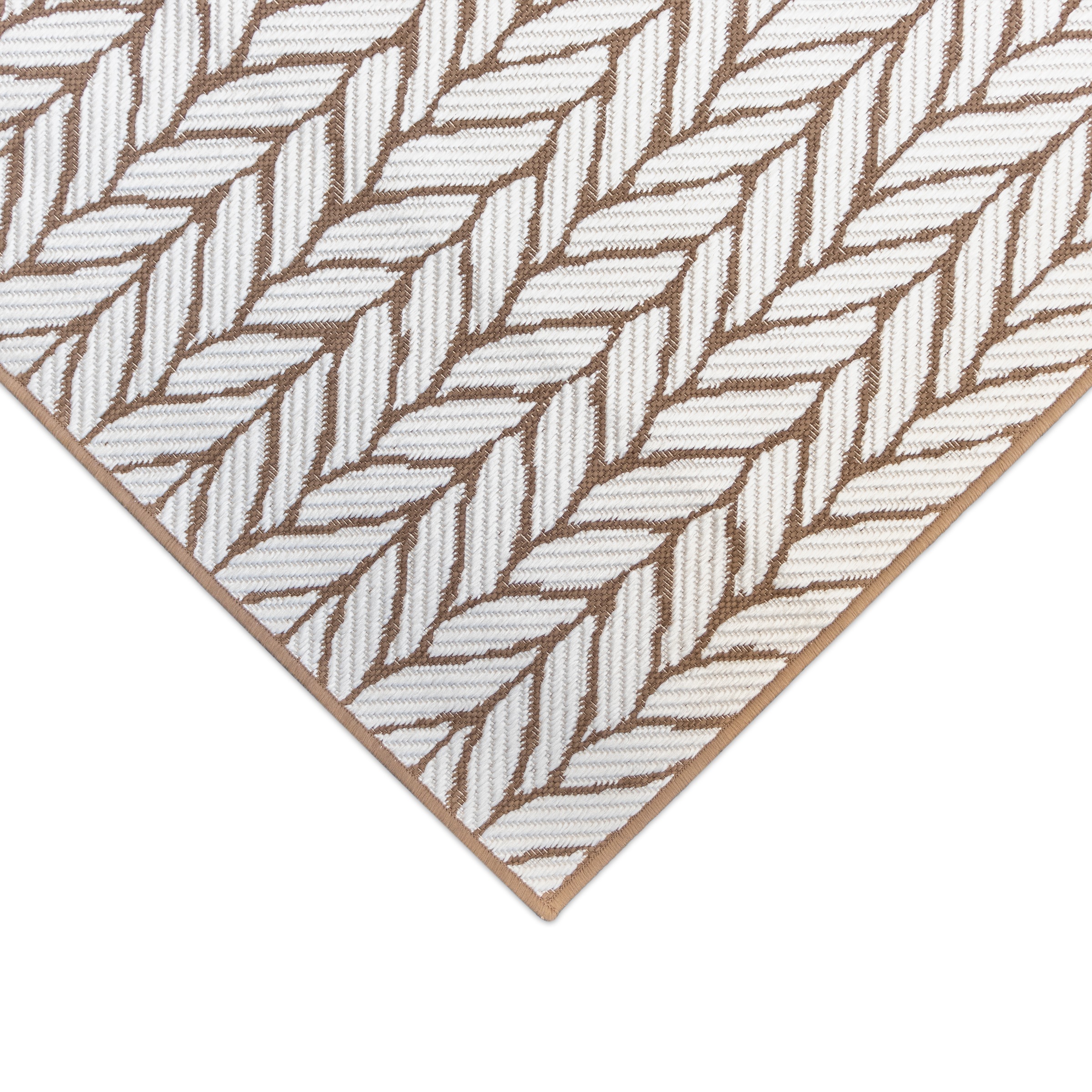 Primaflor-Ideen in Textil Teppich »Outdoorteppich REVERSO - Knitted Joy«, rechteckig, 5 mm Höhe, Wendeteppich, Zopfmuster, In- und Outdoor geeignet, wasserfest