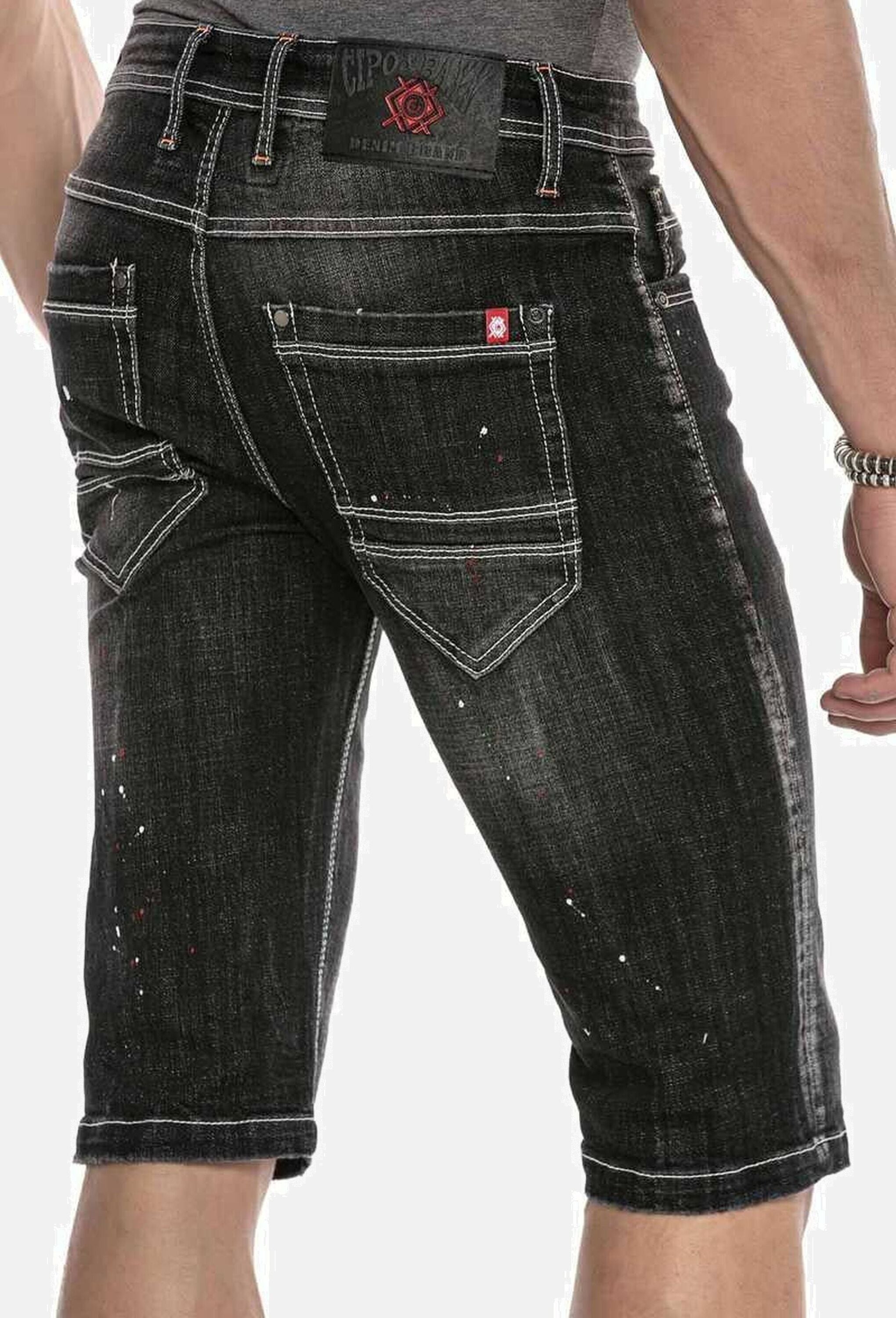 Cipo & Baxx Jeansbermudas »Cipo & Baxx Bermuda & Short« mit trendigen Farbklecksen, CK240