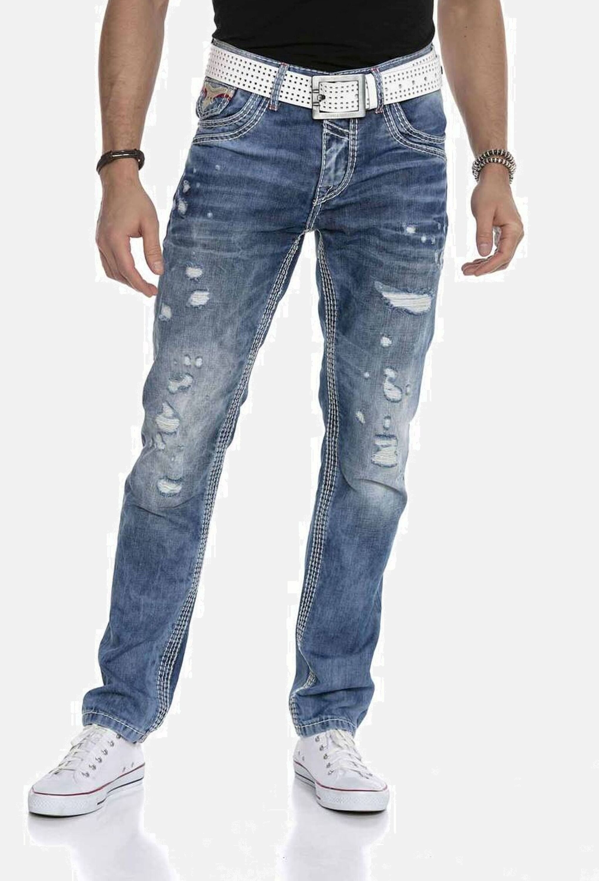 Cipo & Baxx 5-Pocket-Jeans »Cipo & Baxx Jeans« bequeme Jeans im lässigen Destroyed-Look, CD651