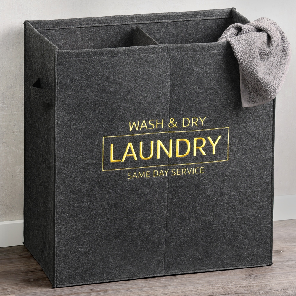 KESPER® Wäschebox »Wäschesammler aus Filz, mit 2 Fächern« faltbar und platzsparend, sorgt für Ordnung in Ihrem Zuhause