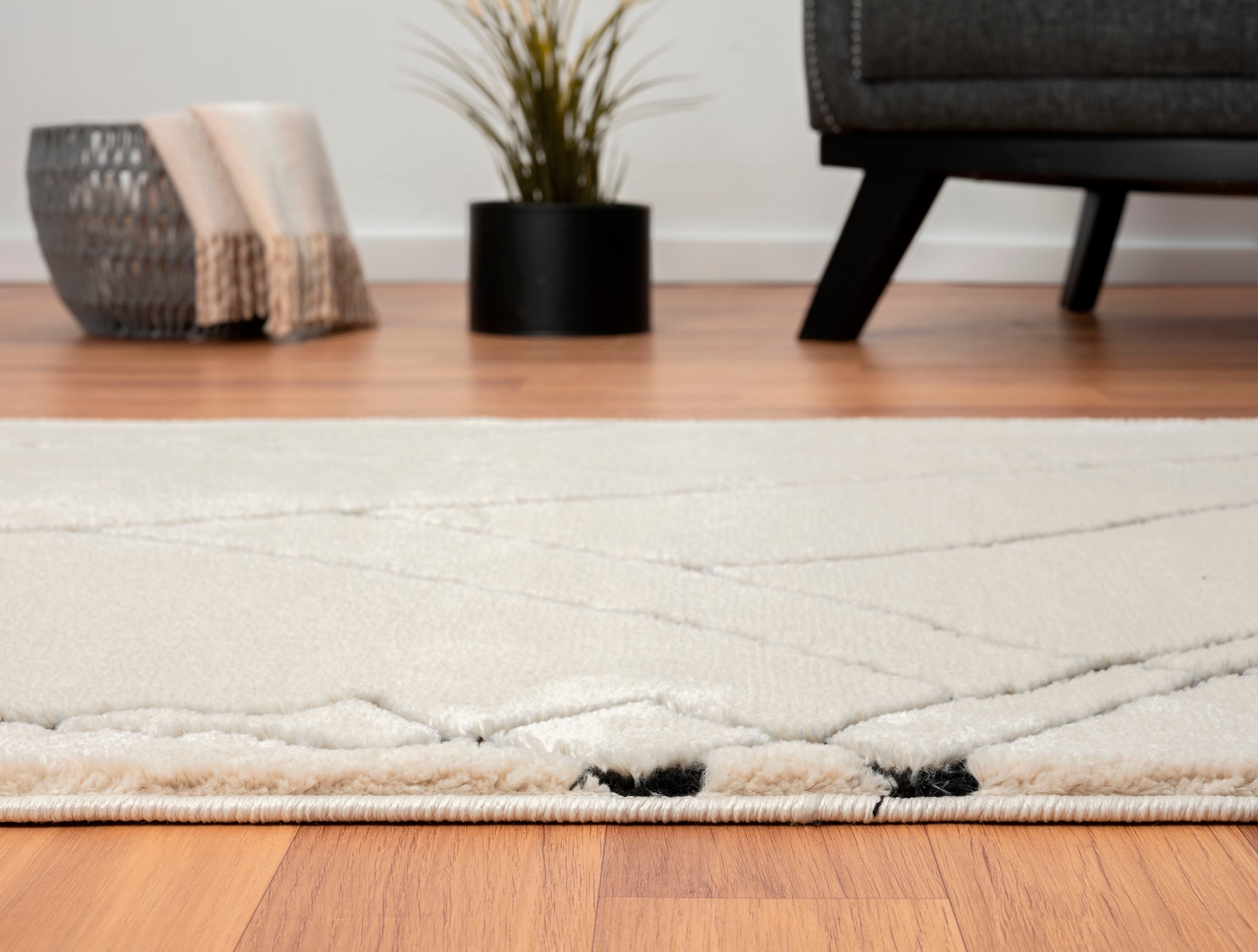 Myflair Möbel & Accessoires Hochflor-Läufer »Moroccan Drawline«, rechteckig, 24 mm Höhe, modern, marokkanisches Design, flauschig weich durch Hochflor