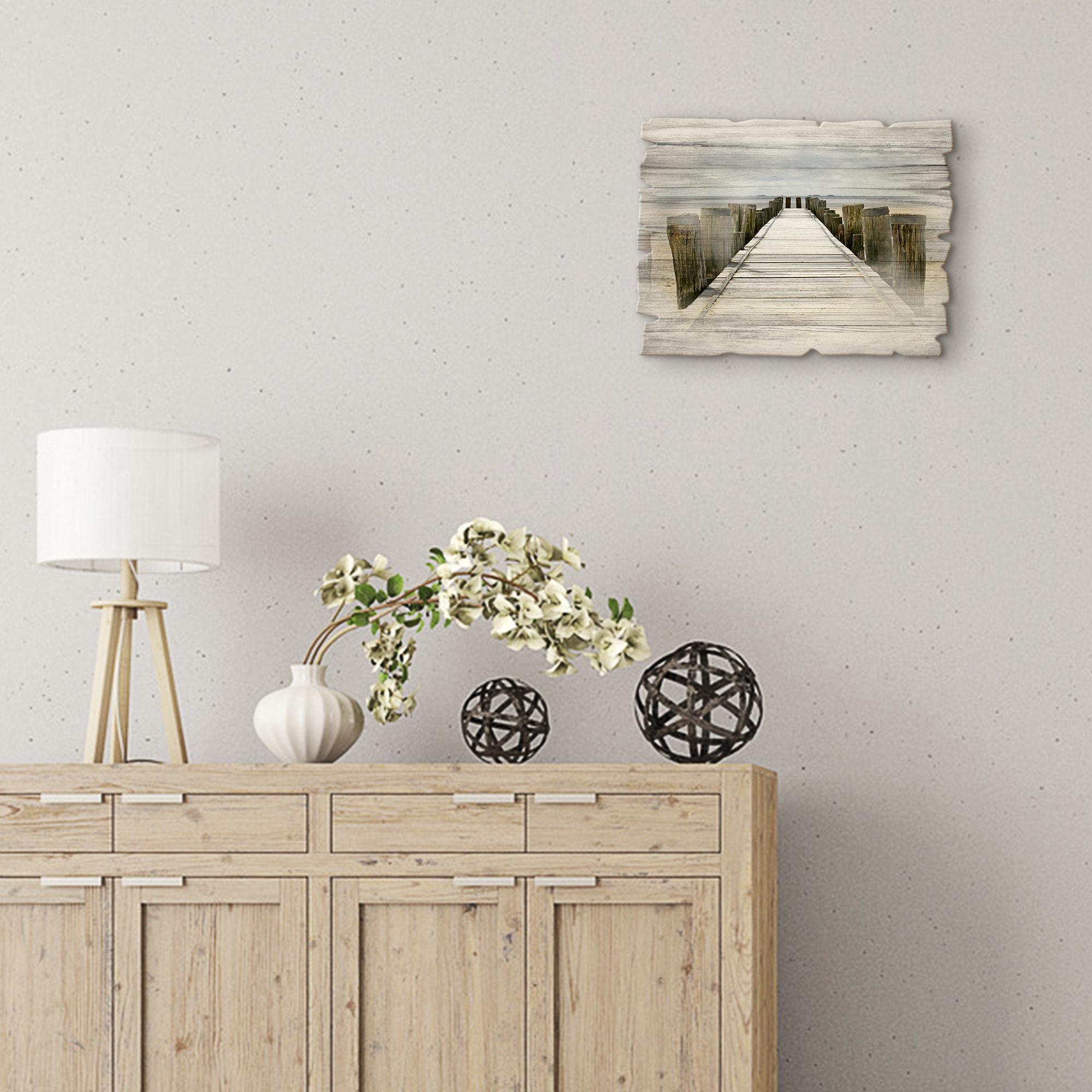 Artland Holzbild »Steg ins Watt«, Strand, (1 St.)