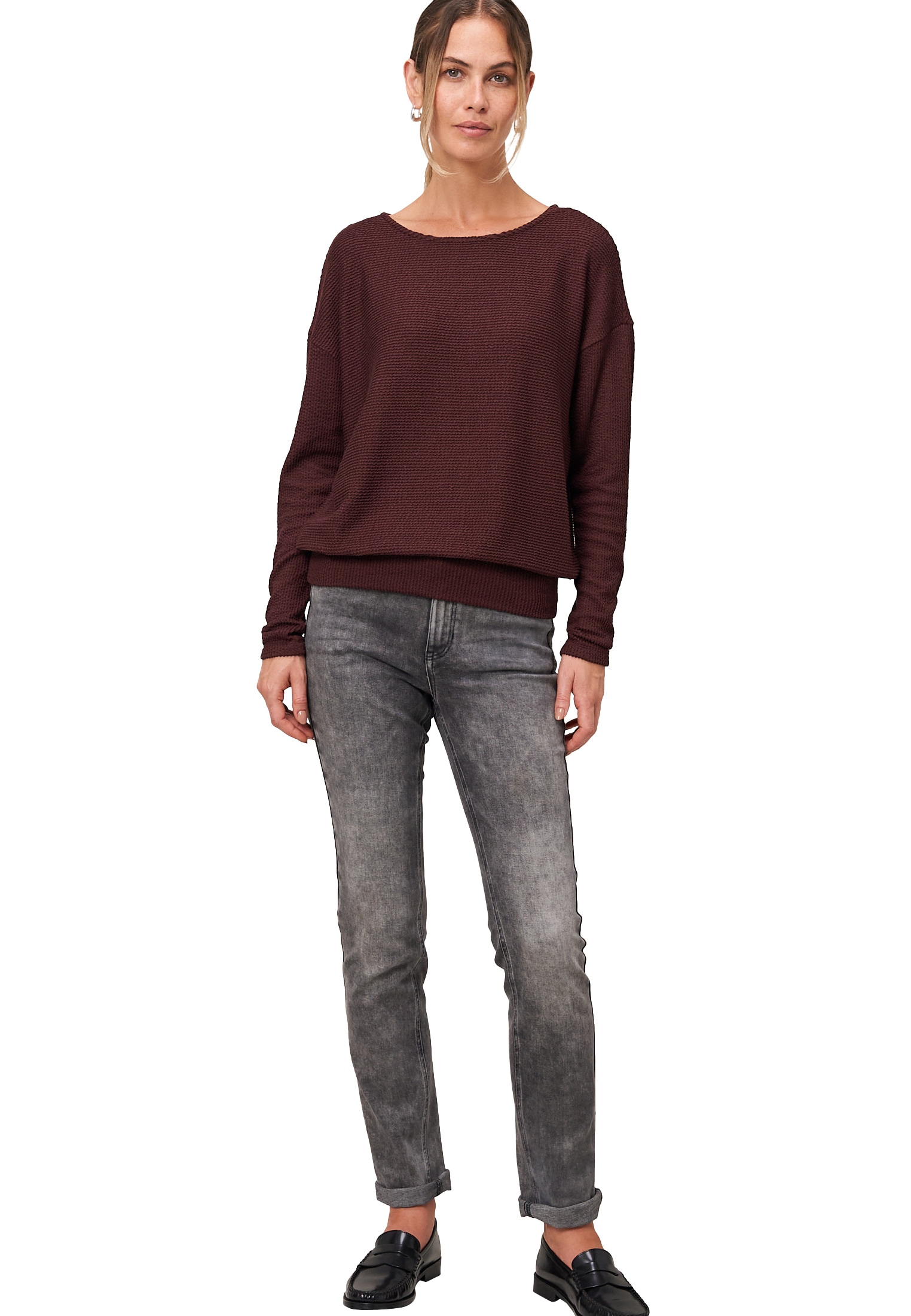 Zero Langarmshirt »Jerseyshirt strukturiert langarm«