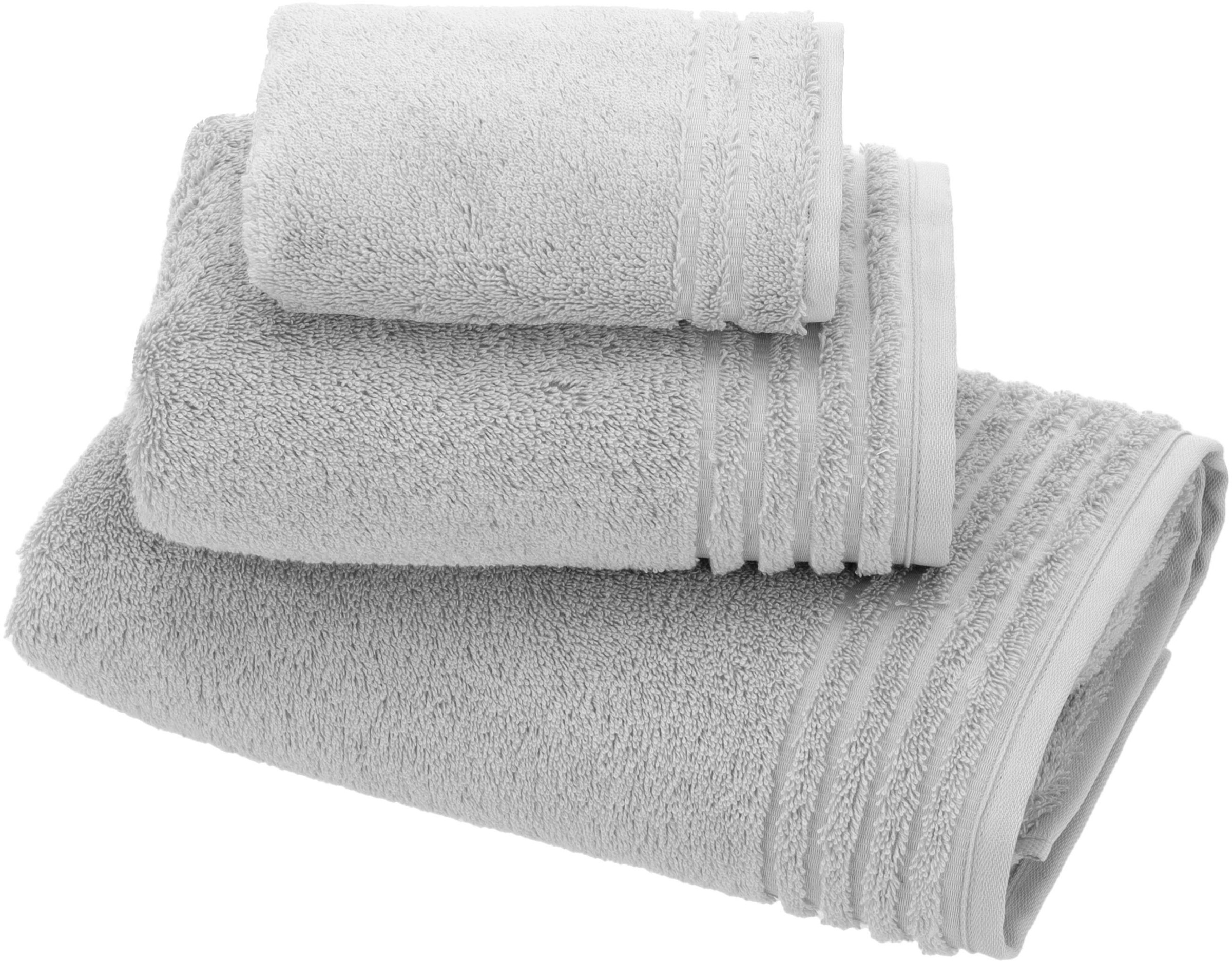 Vossen Handtuch Set »Vienna Style Supersoft Set« 620 g/m², beste Saugfähigkeit in grau