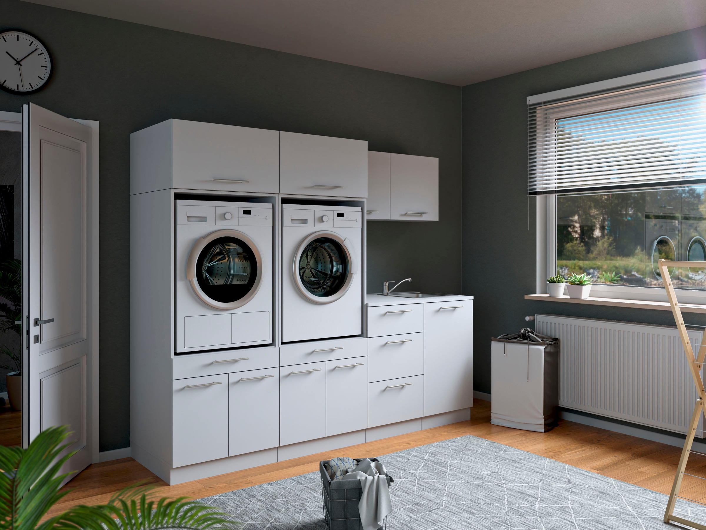 Laundreezy Mehrzweckschrank-Set »Laundreezy, 8-tlg. Mehrzweckschrank-Set B/H/T 236/200/68 cm« 8 Stk. tlg.