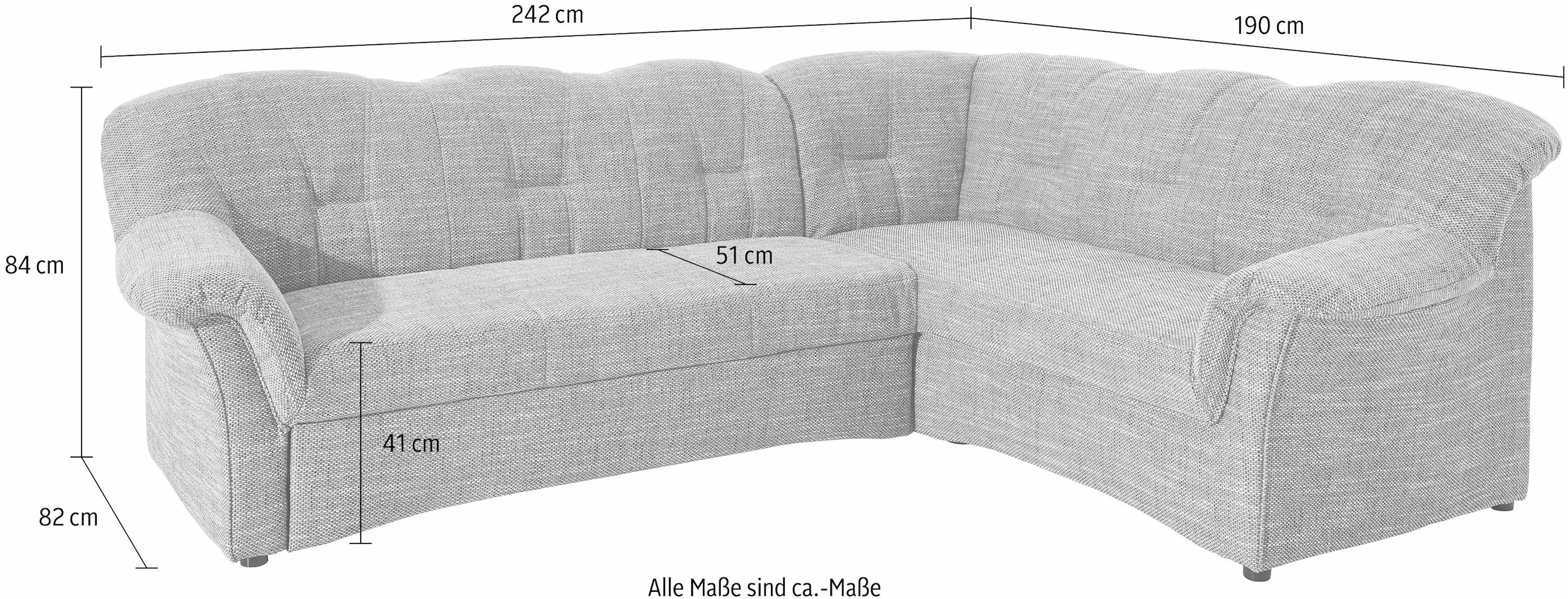 DOMO collection Ecksofa »Papenburg«, wahlweise mit Bettfunktion, Langer  Schenkel links oder rechts kaufen bei OTTO