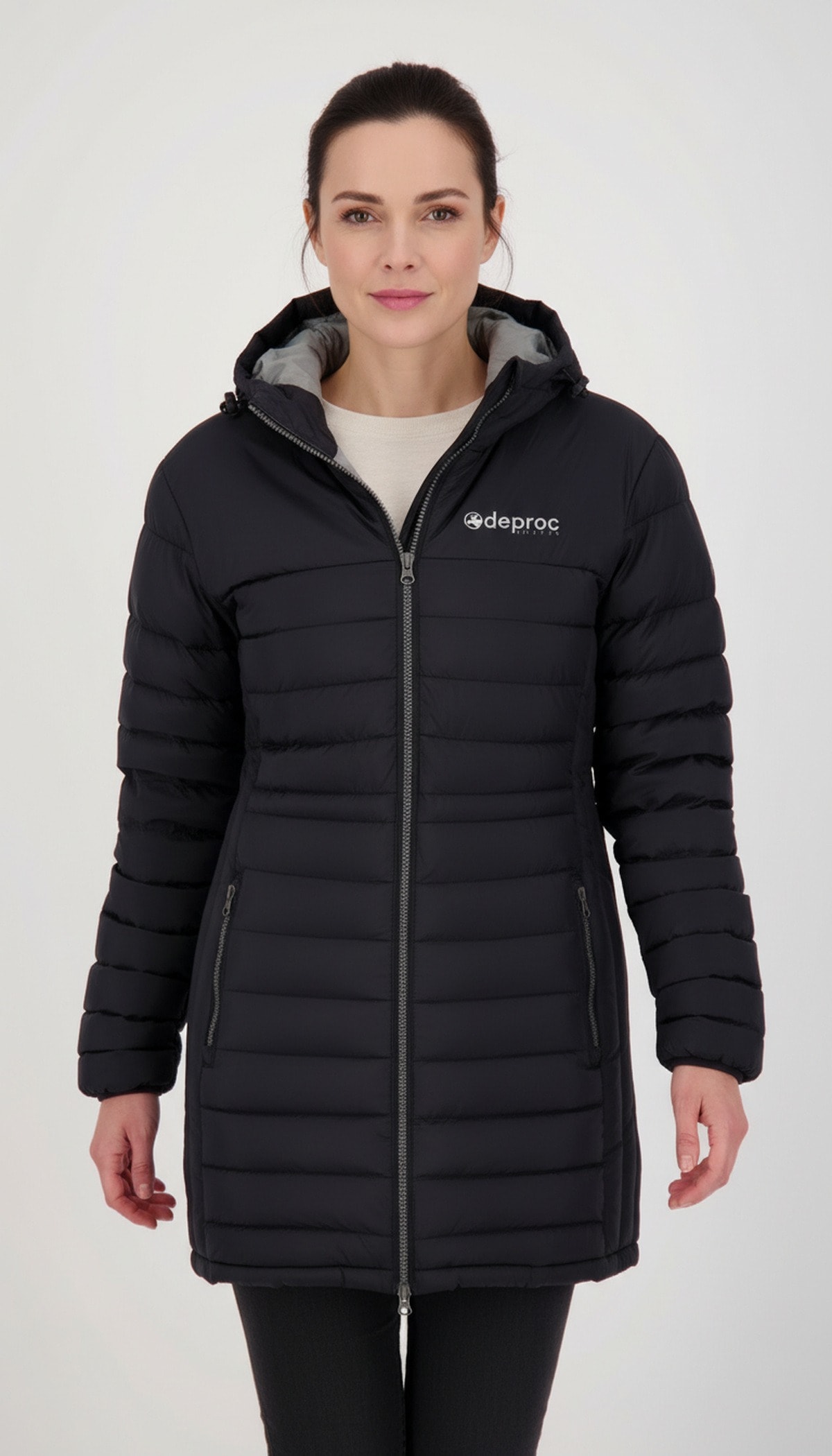 DEPROC Active Steppjacke »BANFF LONG WOMEN« mit Kapuze auch in Großen Größen erhältlich