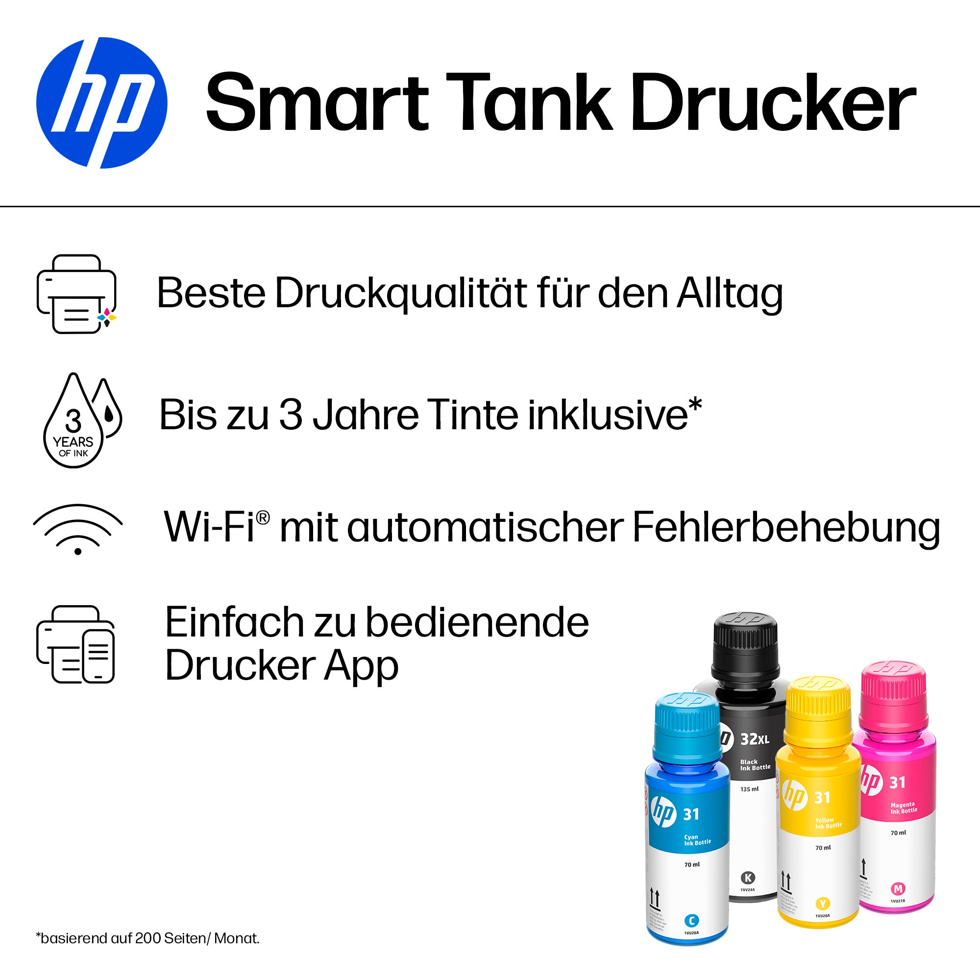 HP Multifunktionsdrucker »Smart Tank 7305  (28B75A)« Bis zu 30€ Cashback sichern! Nur bis zum 31.10.2026