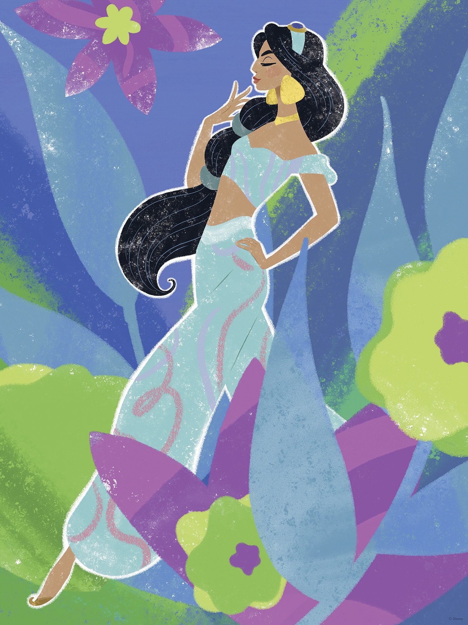 Komar Wandbild »Disney Princess Jasmine in Blue«, Disney, (Set, 1 St.), 30 x 40 cm (Breite x Höhe) - Kinderzimmer, Dekoration