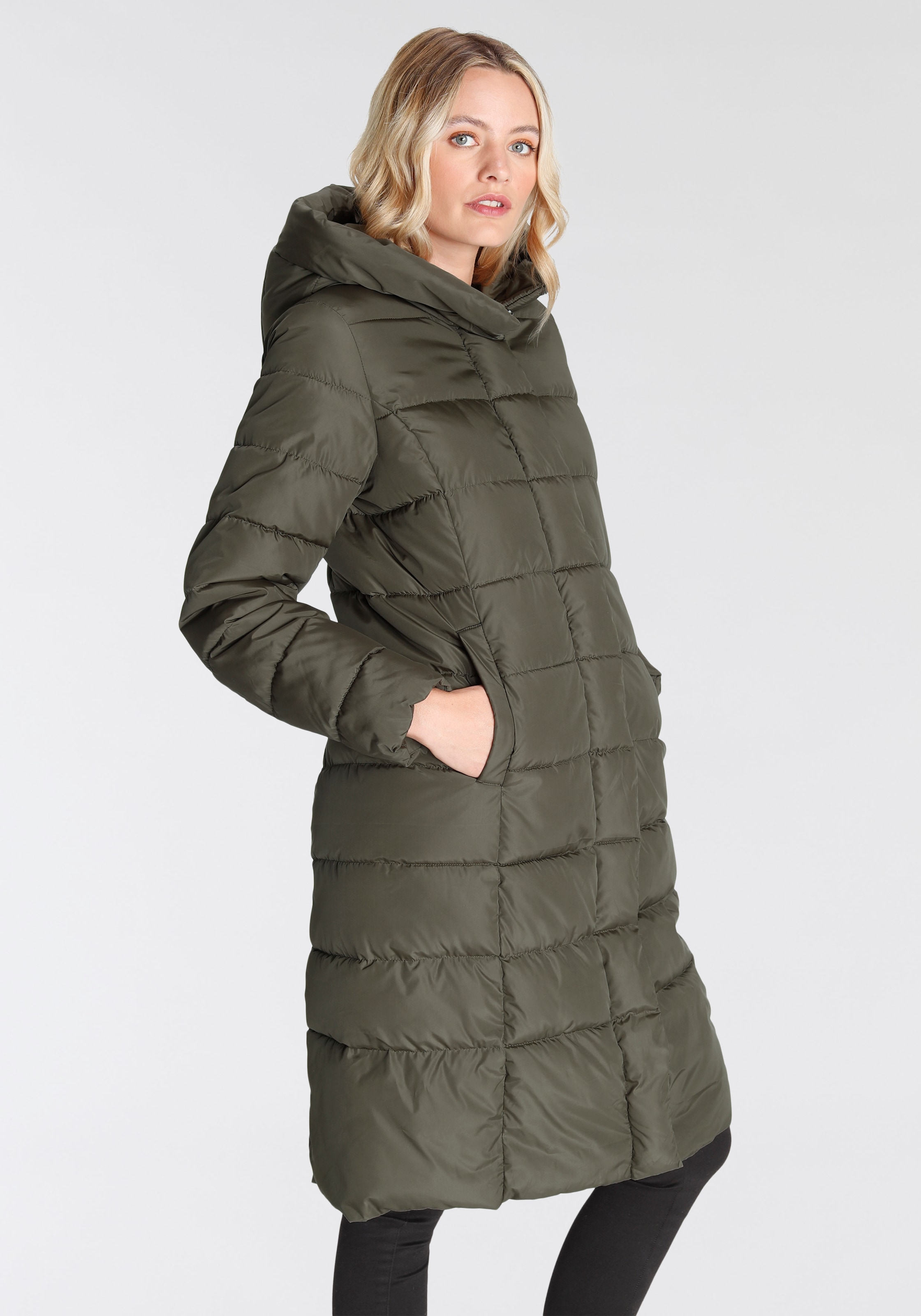 ONLY Steppmantel »ONLTINA PUFFER X LONG COAT OTW«, mit Kapuze