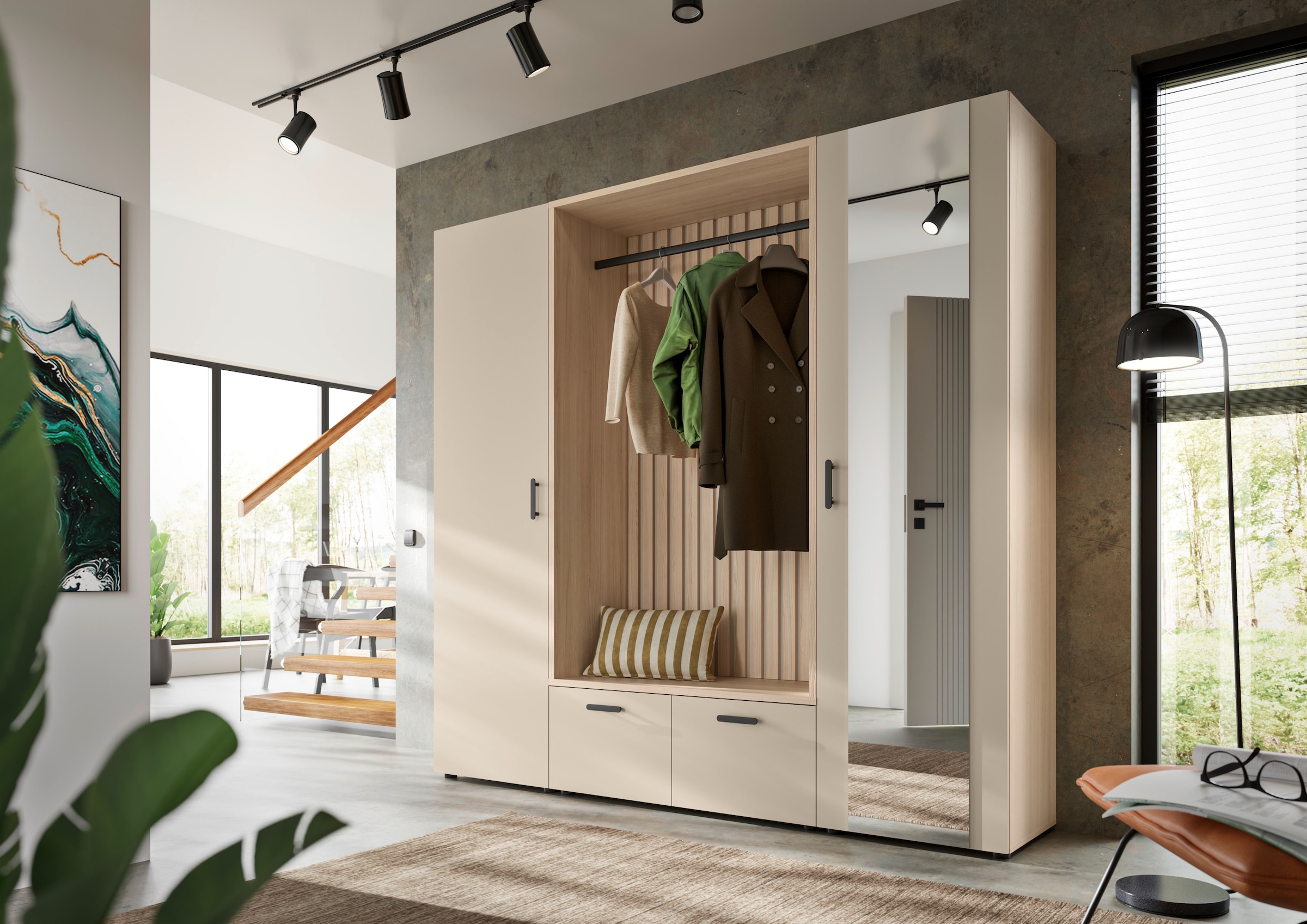 HBZ Garderoben-Set »Hannover Kompaktgarderobe B/H/T 210x200x45 cm« 4 Stk. tlg.