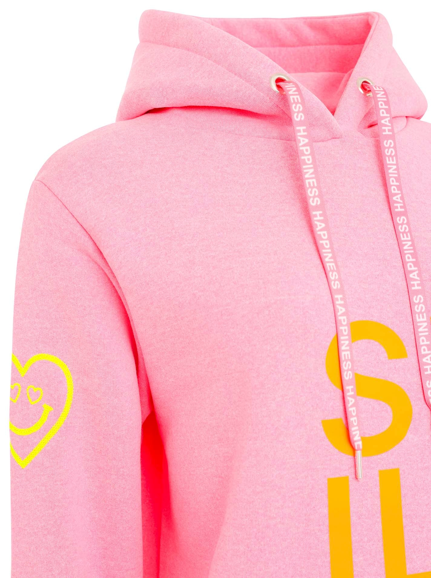 Zwillingsherz Hoodie »"Alissa"«, Langarm, Kapuze, Neon-Details, Kordelzug, Frontprint, Kängurutasche
